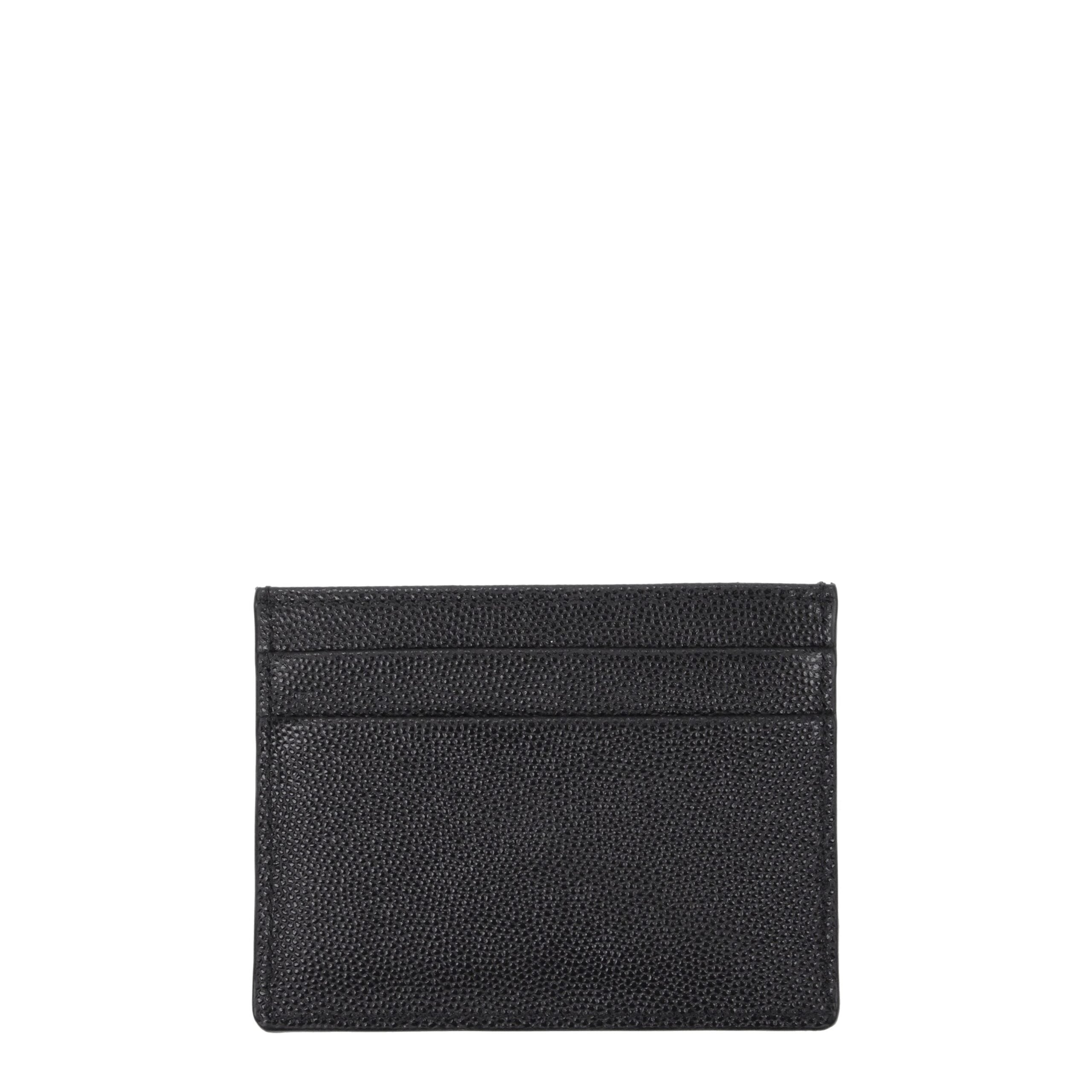 Palm Angels Black Leather Cardholder Palm Angels