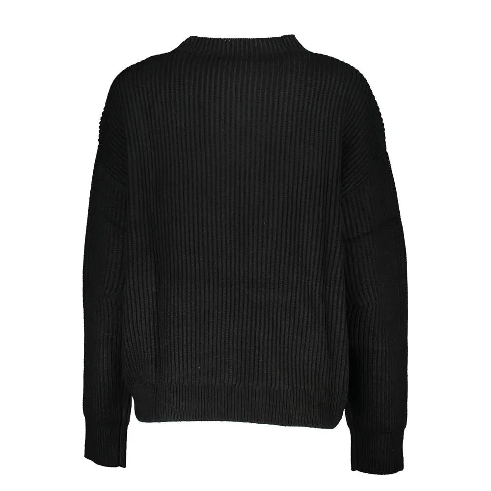 Patrizia Pepe Turtleneck Sweater – Black Structured Knit Patrizia Pepe
