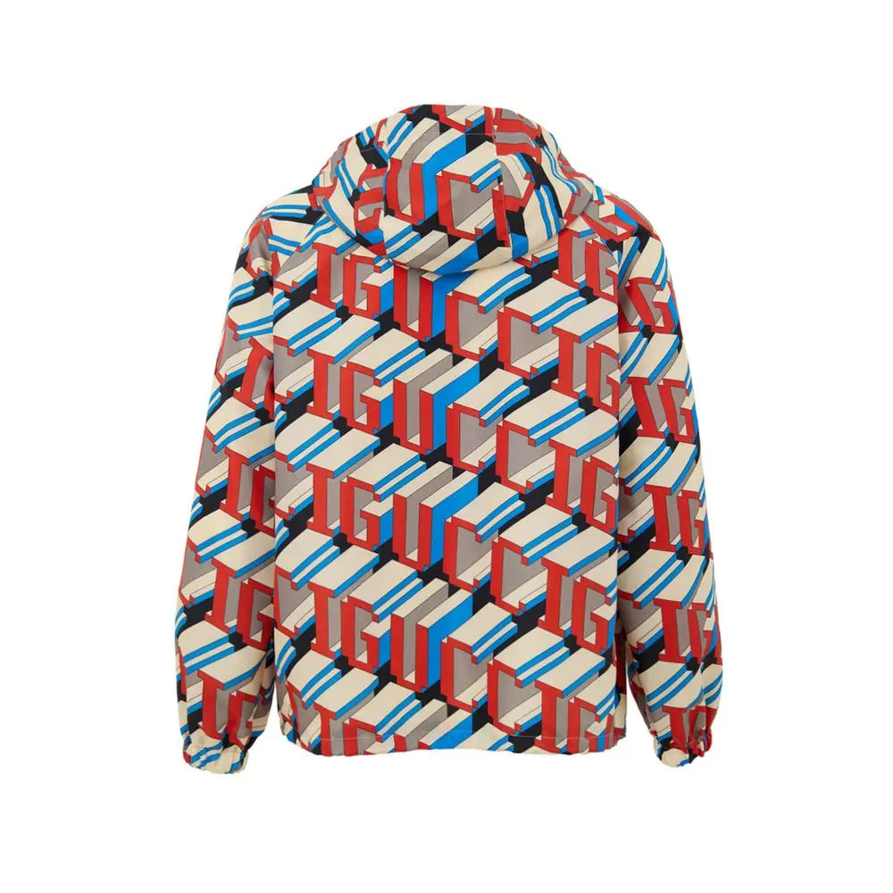 Gucci Multicolor Geometric Nylon Jacket with Adjustable Hood Gucci