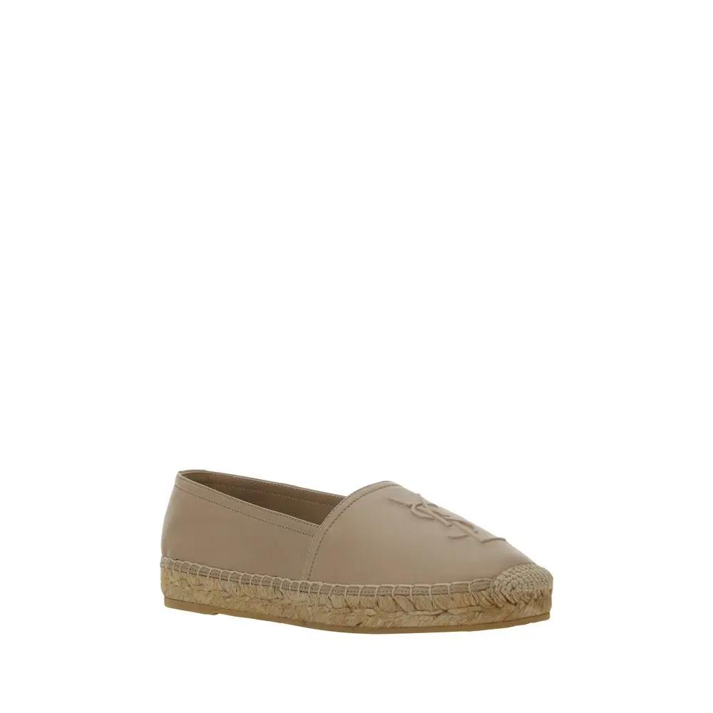 Saint Laurent Lambskin Espadrilles – Bruin Lamsleder Saint Laurent