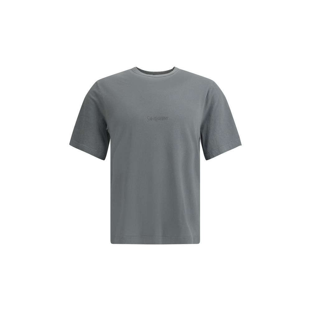 Saint Laurent Green Cotton T-Shirt Saint Laurent