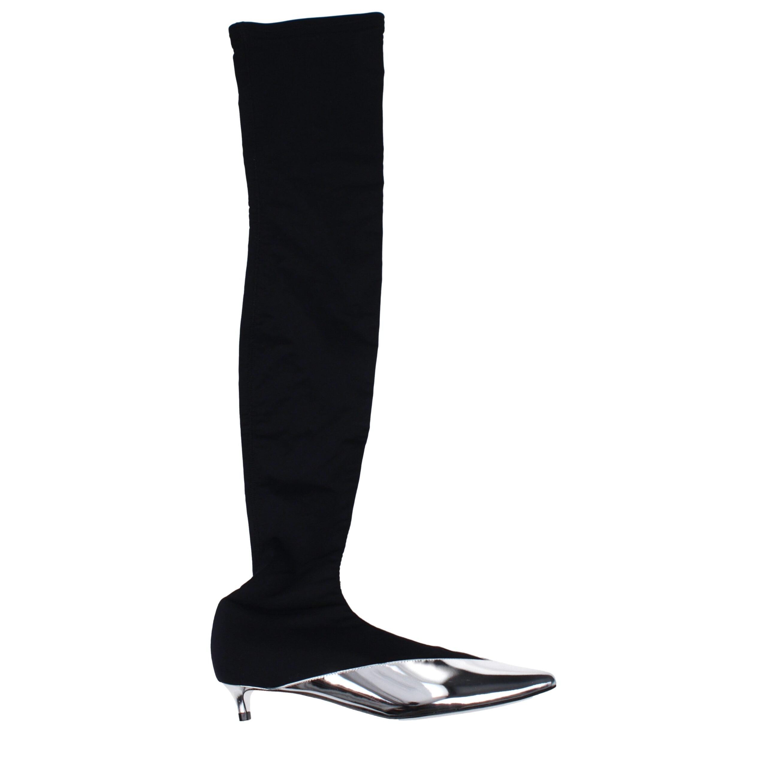 Givenchy Over-The-Knee Boots – Zwart Stretchtextiel met Leren Zool