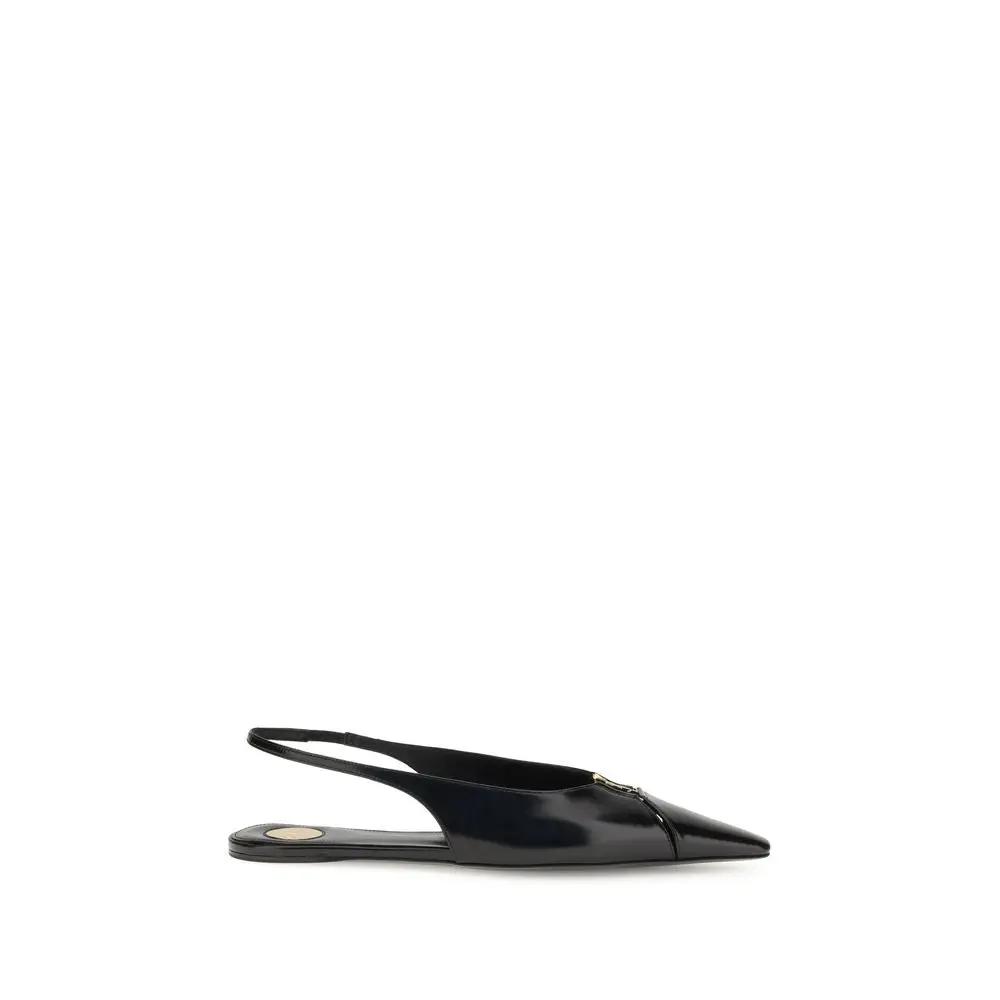 Saint Laurent Black Calf Leather Bos Taurus Ballet Flats Saint Laurent