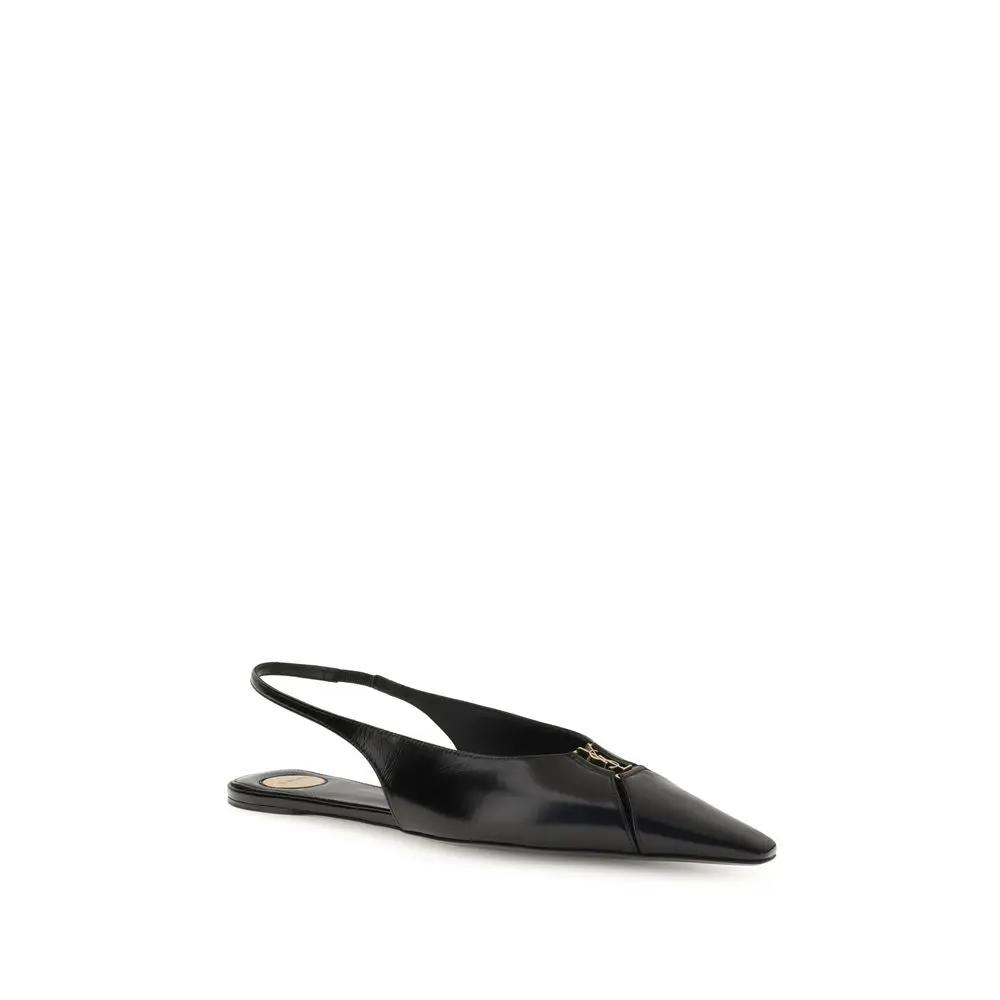 Saint Laurent Black Calf Leather Bos Taurus Ballet Flats Saint Laurent