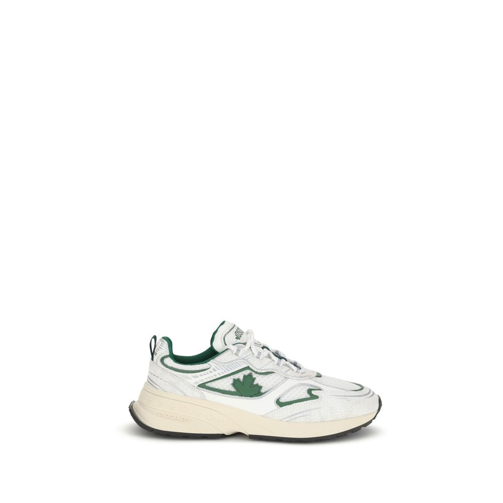 Dsquared² White Calf Leather Bos Taurus Athletic Sneakers Dsquared²