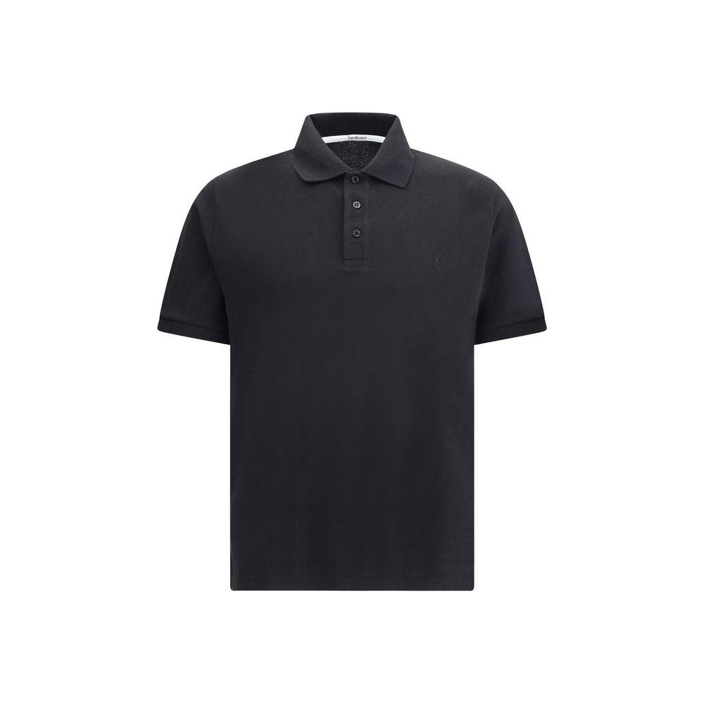 Saint Laurent Black Cotton Polo Shirt Saint Laurent