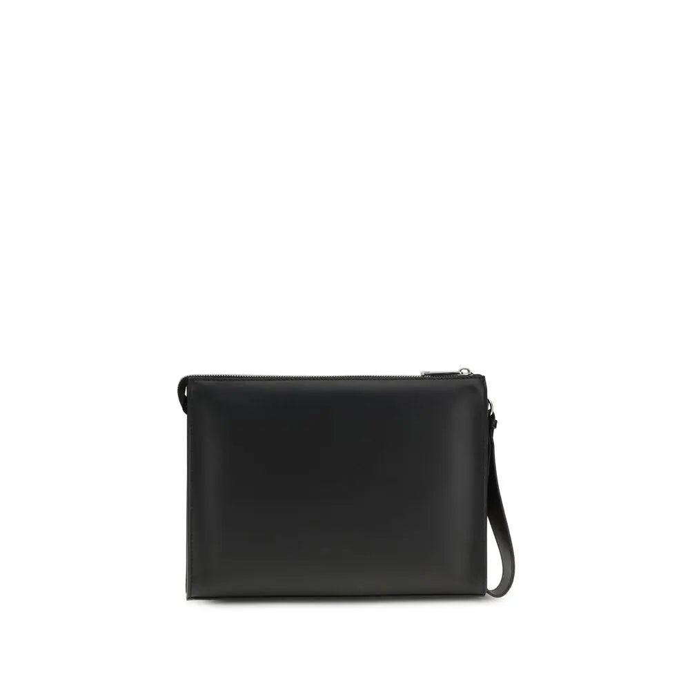 Fendi Pouch Clutch in Zwart Leer en FF Canvas | Maison Martin Fendi