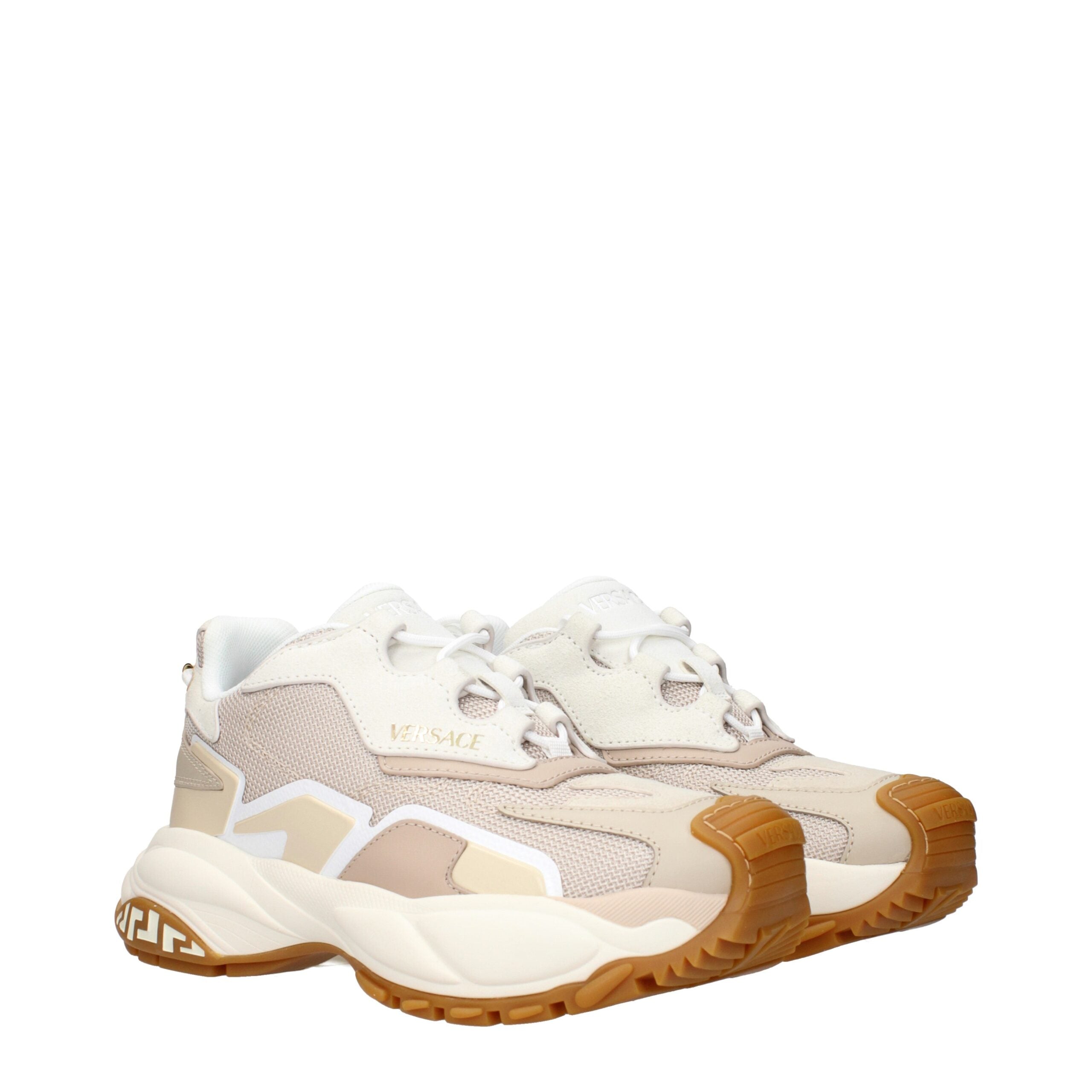 Versace Mercury M_VS_03 Sneakers – Beige & Crème Stoffen Sneakers met Logo-detail