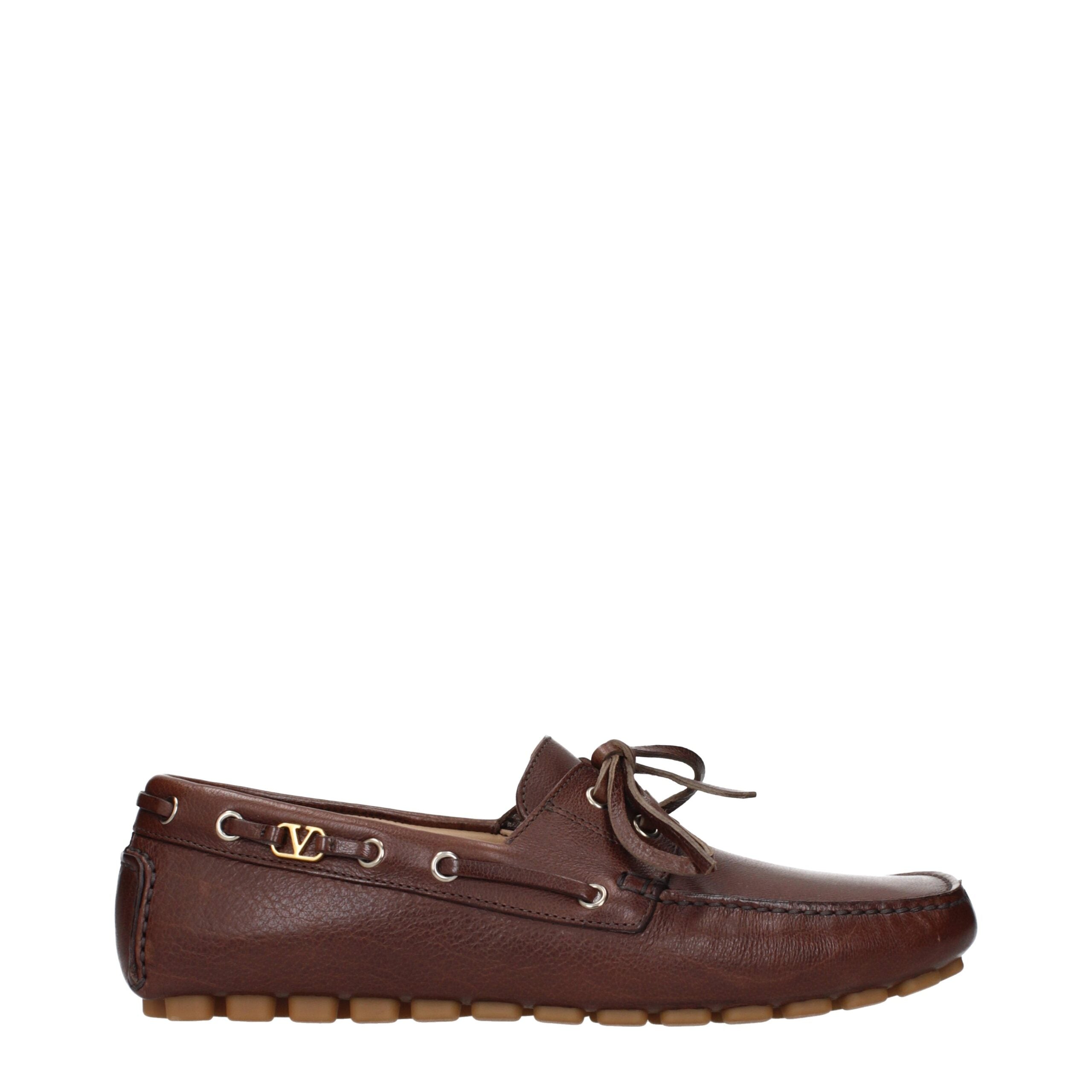 Valentino Garavani Vintage Leather Loafers – Bruin met Goudaccent