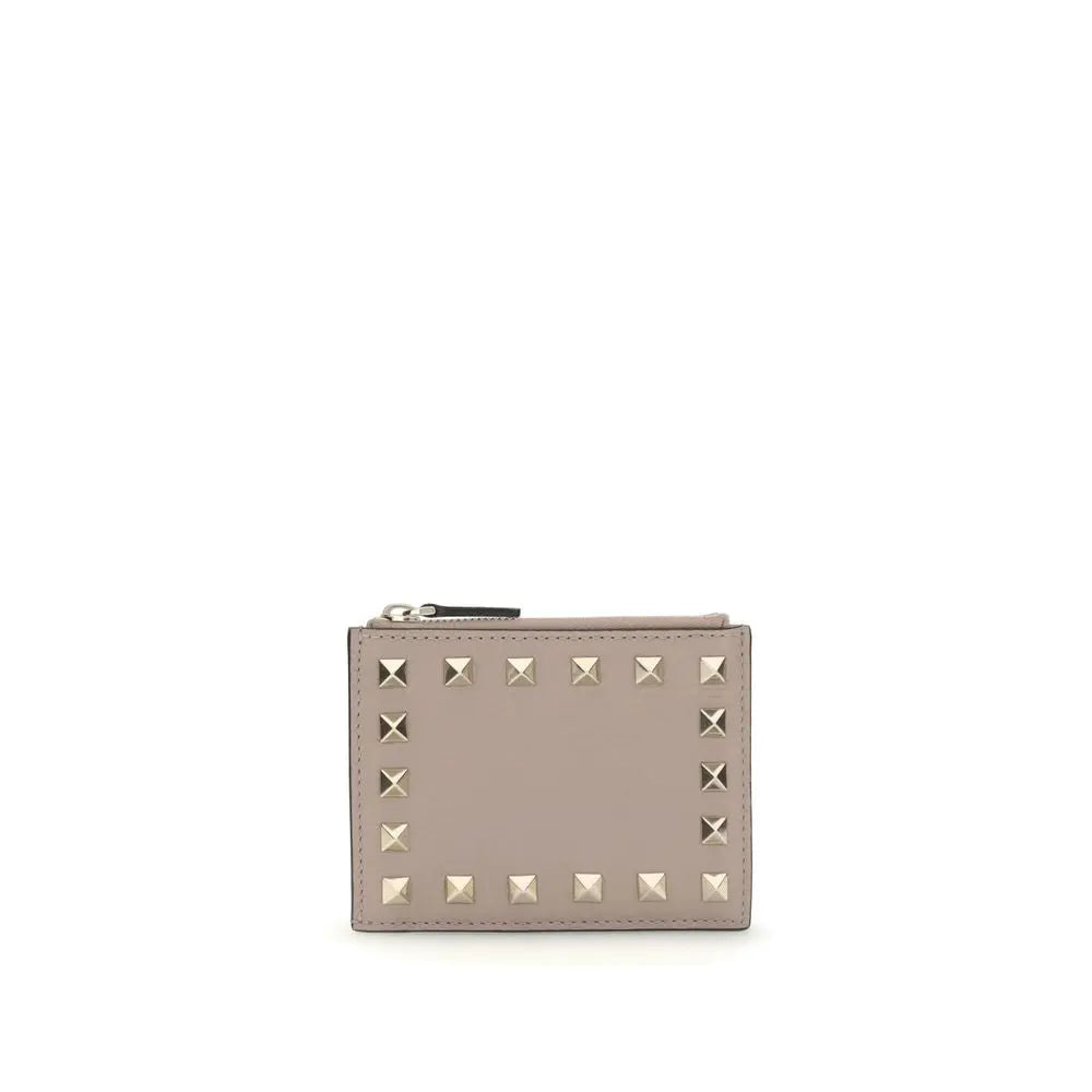 Valentino Garavani Rockstud Card Holder – Garnet Valentino Garavani