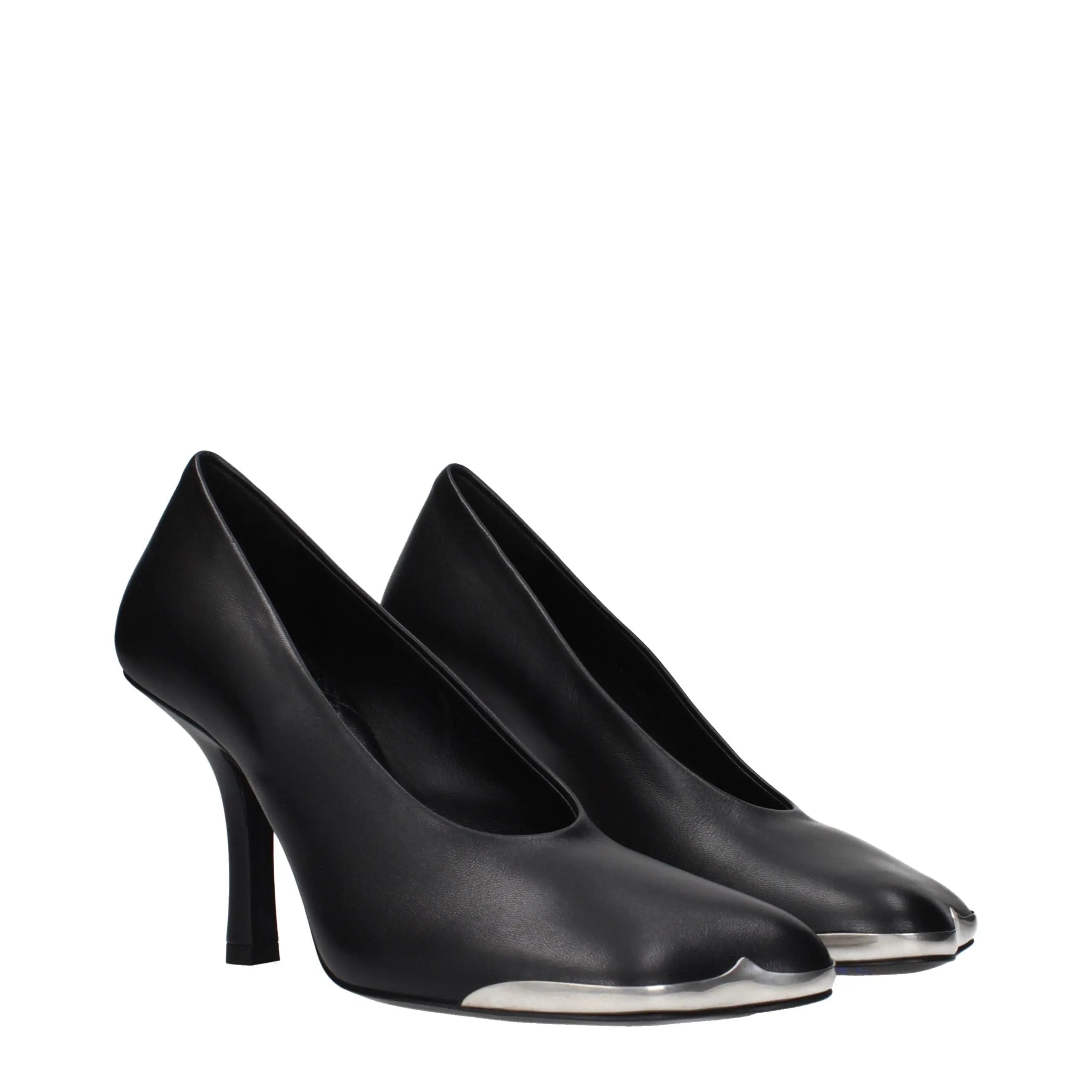Burberry Black Leather High Heel Pumps Burberry