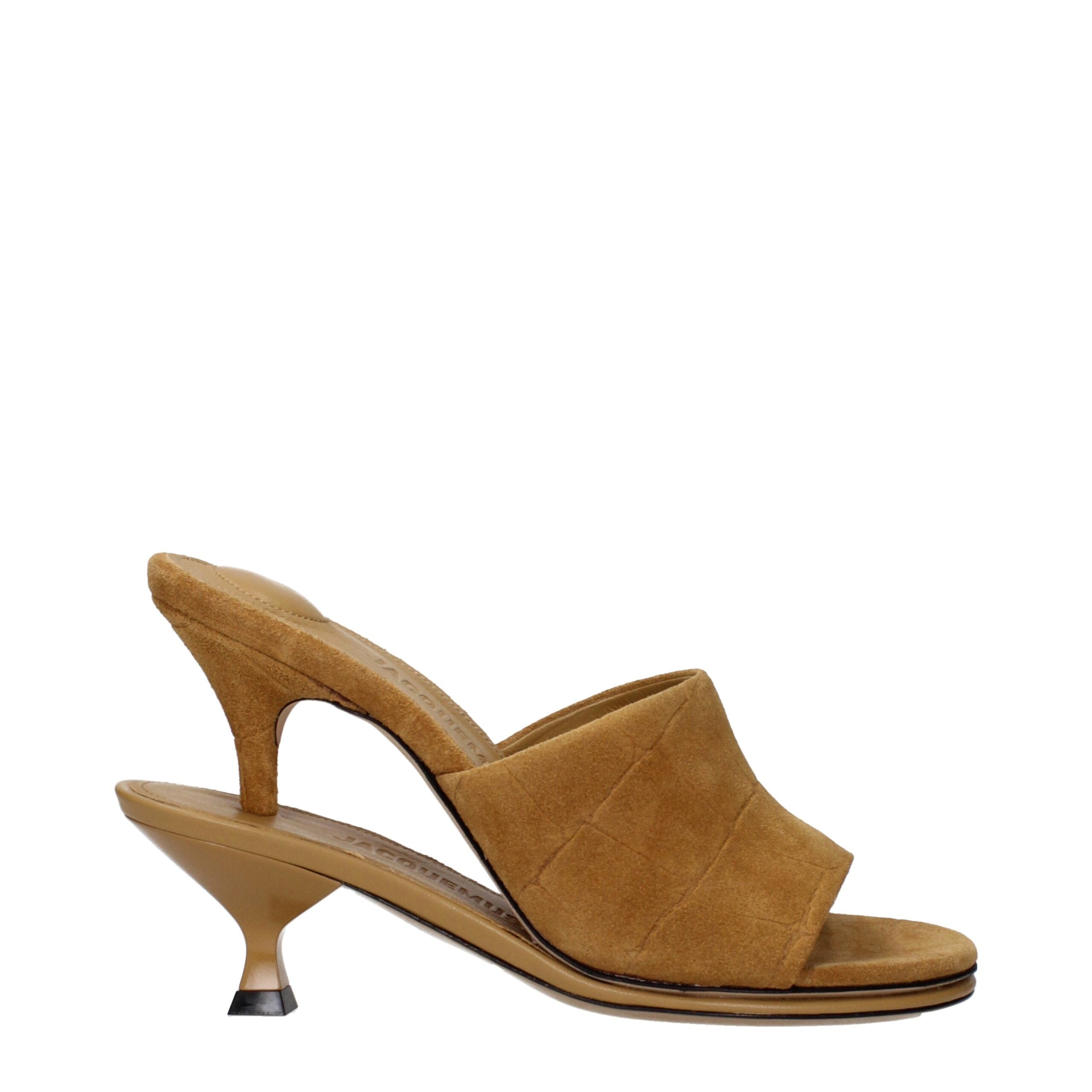Jacquemus Cognac Calfskin Sculpted Stiletto Sandals
