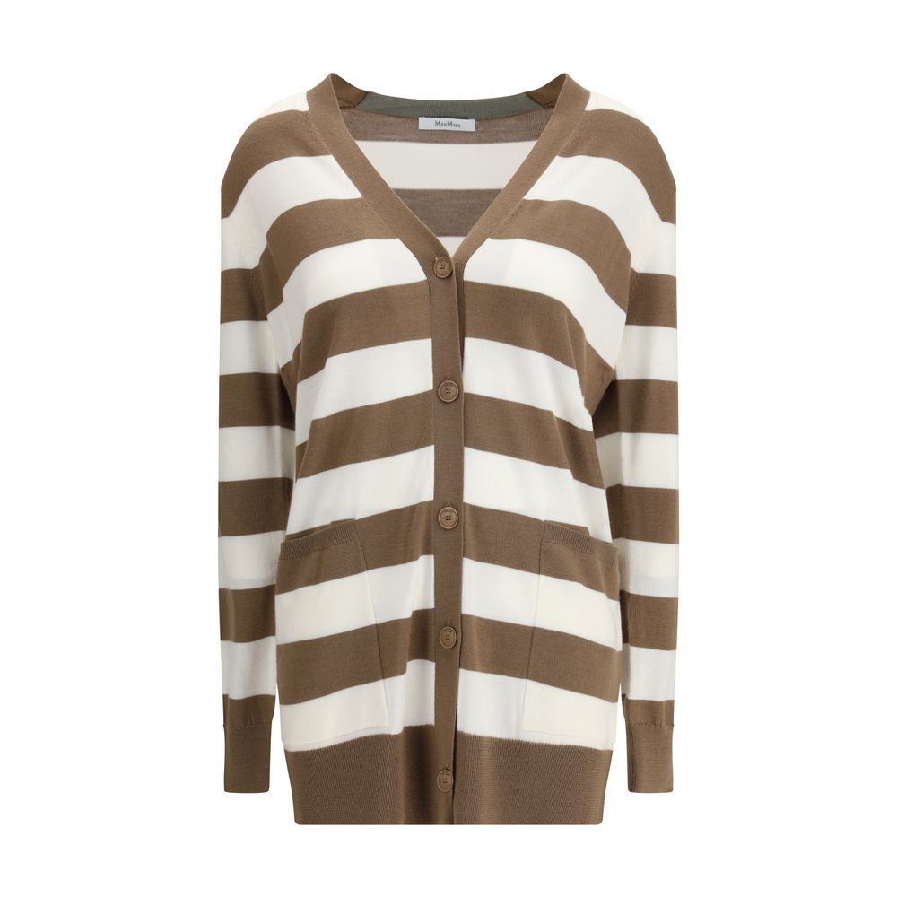 Max Mara Brown Fleece Wool Cardigan Max Mara