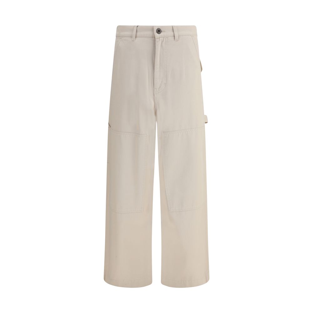Max Mara Cream Cotton Cargo Pants Max Mara