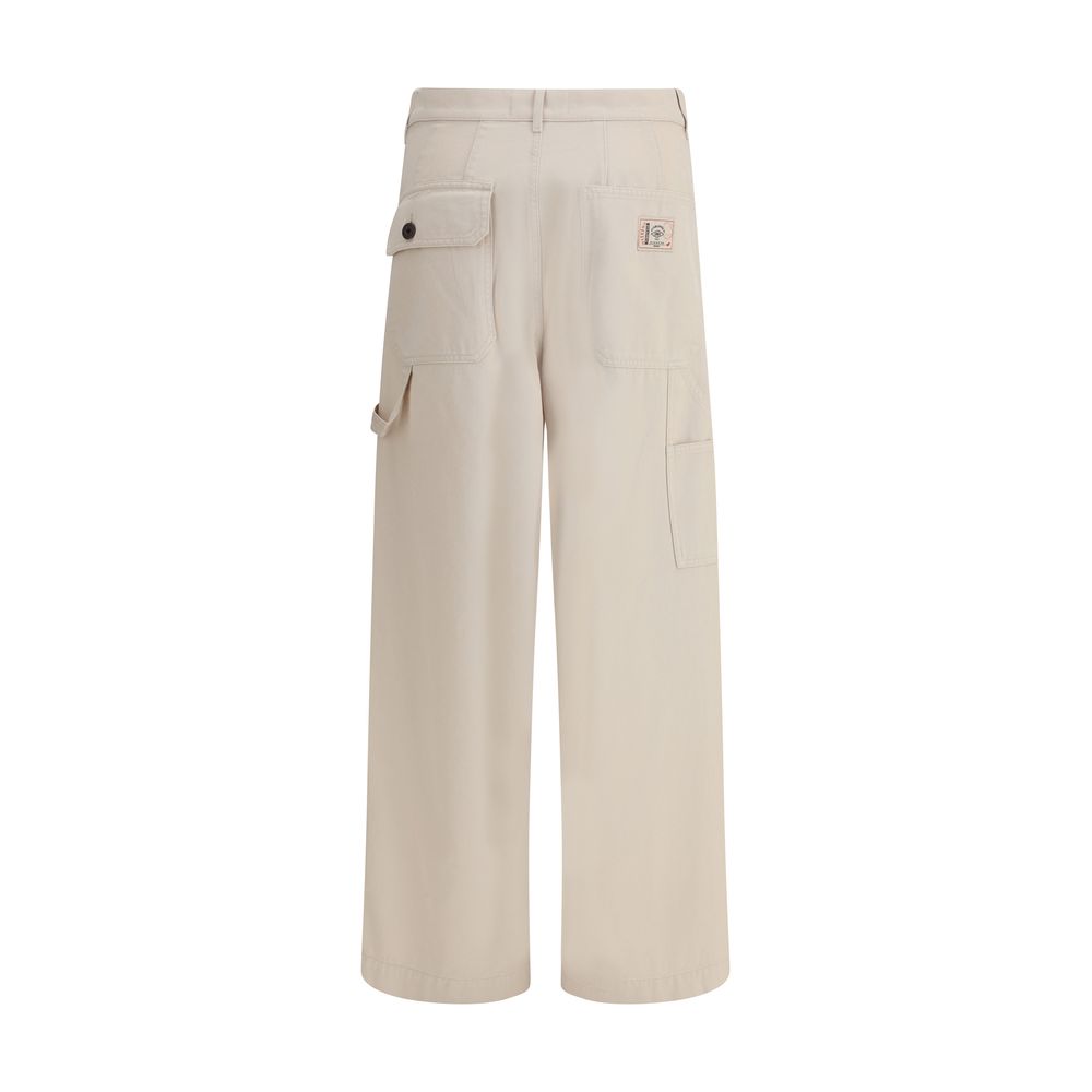 Max Mara Cream Cotton Cargo Pants Max Mara