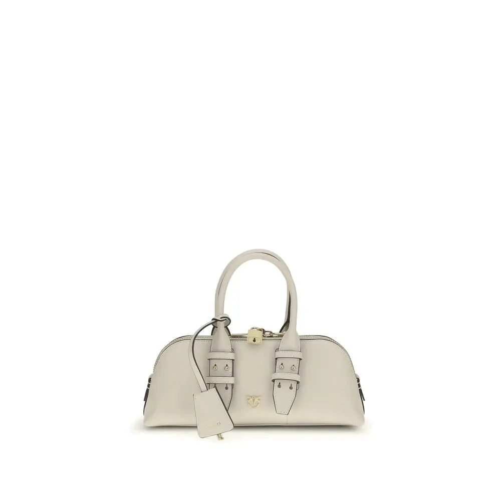 Pinko Escape wit Calfskin Baguette Bag with Love Birds Padlock PINKO