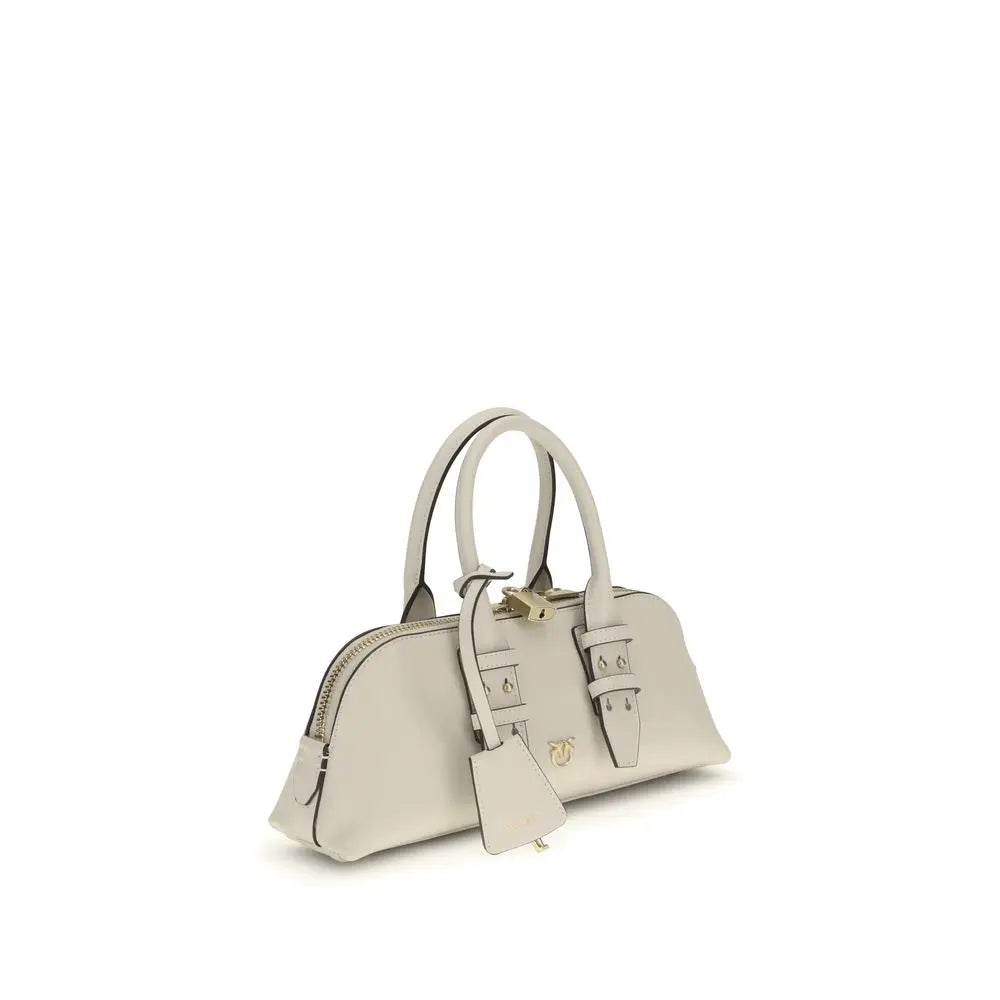 Pinko Escape wit Calfskin Baguette Bag with Love Birds Padlock PINKO