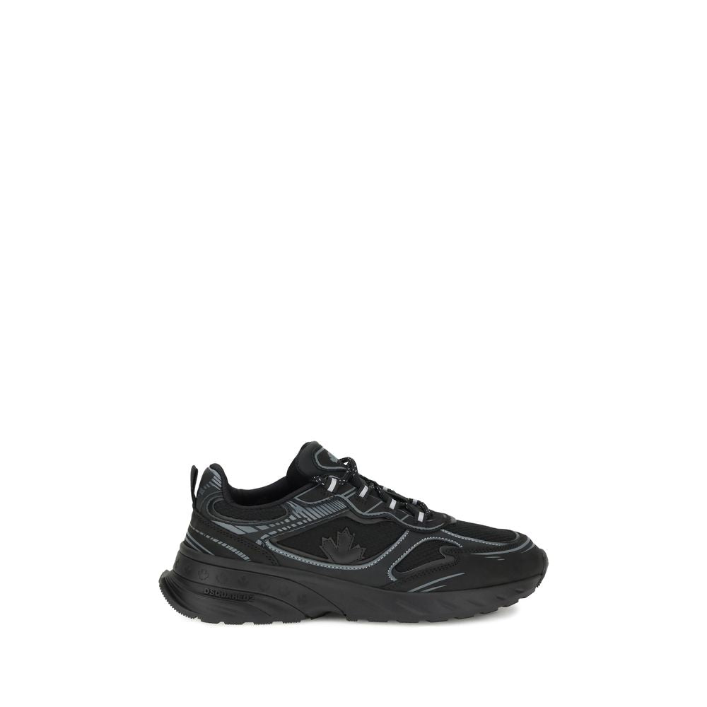 Dsquared² Black Calf Leather Bos Taurus Athletic Sneakers Dsquared²