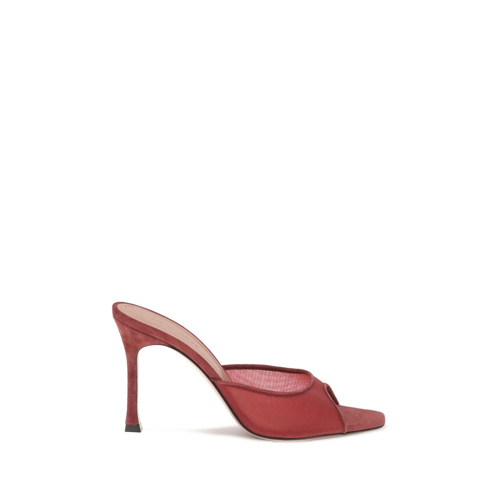 Amina Muaddi Red Polyester Stiletto Heel Sandals Amina Muaddi
