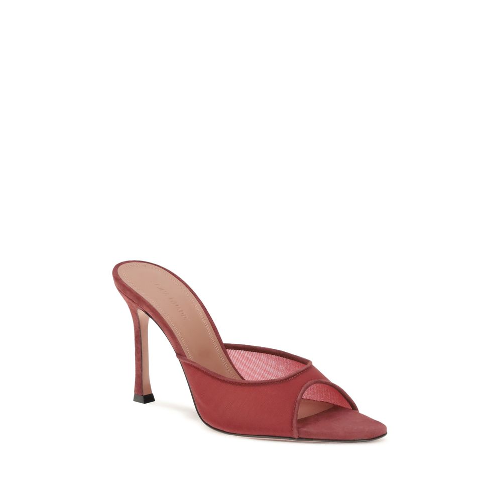 Amina Muaddi Red Polyester Stiletto Heel Sandals Amina Muaddi