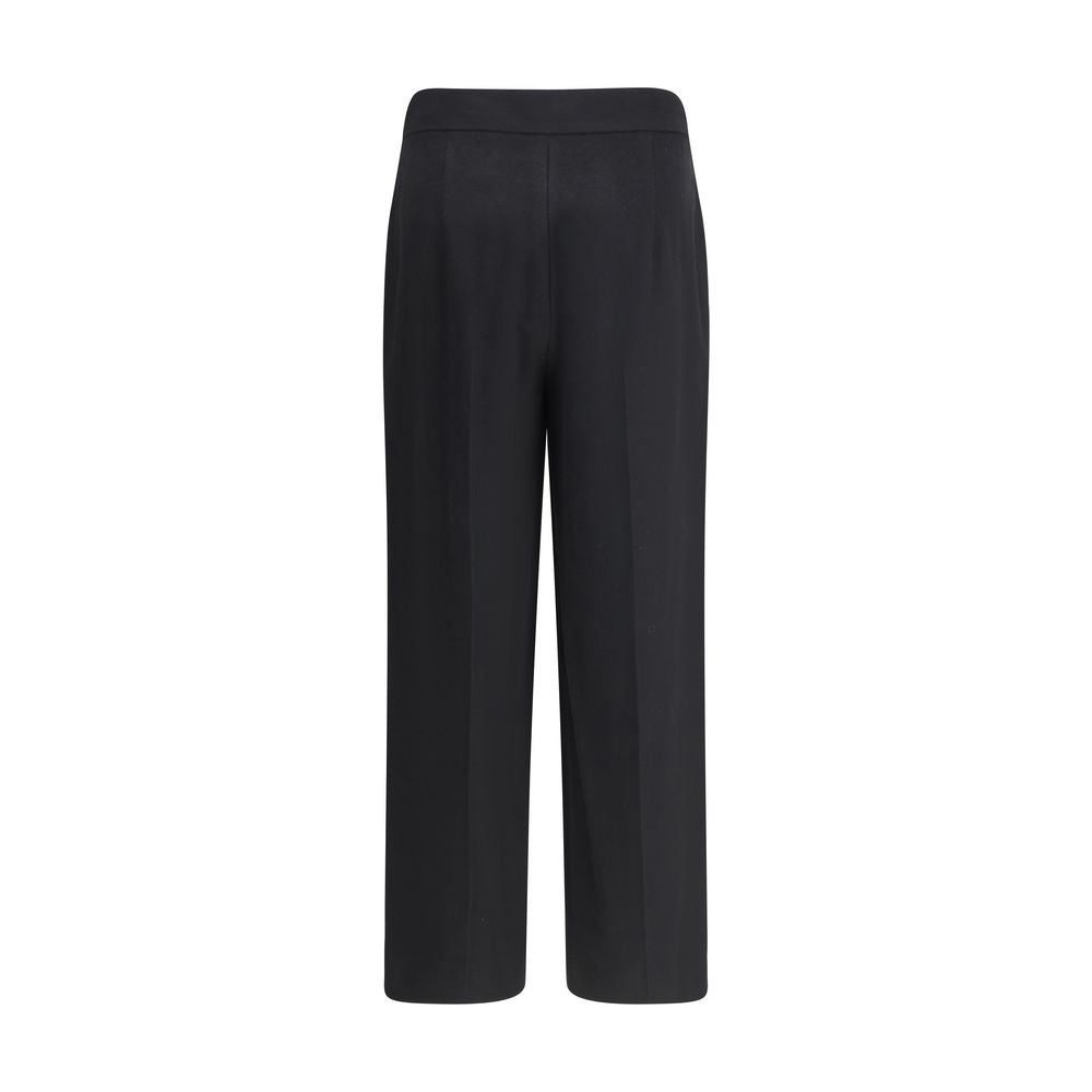 Max Mara Black Fleece Wool Casual Pants Max Mara