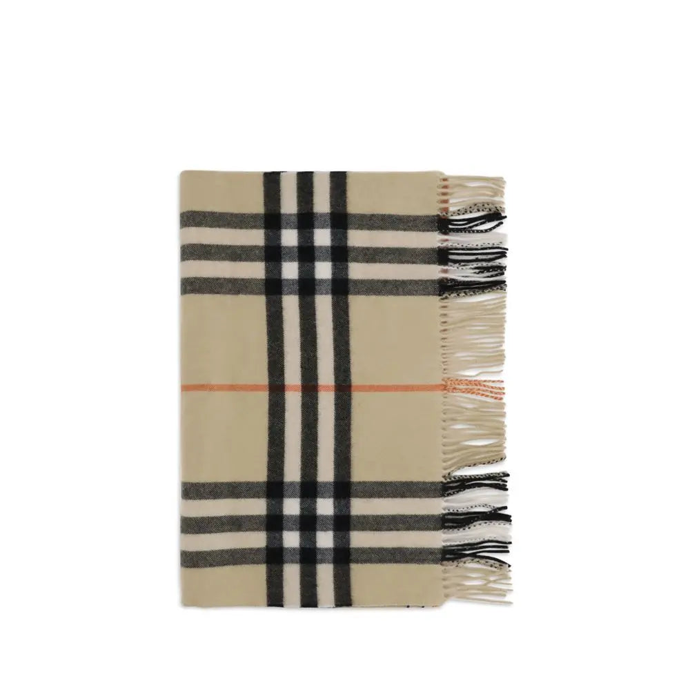 Burberry Kasjmier Sjaal met Wide Check-patroon en Logo Burberry