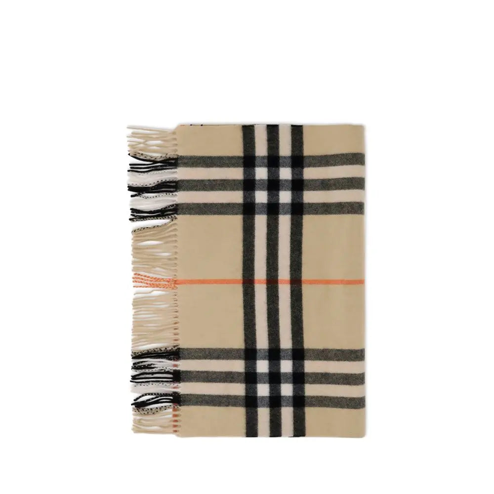 Burberry Kasjmier Sjaal met Wide Check-patroon en Logo Burberry