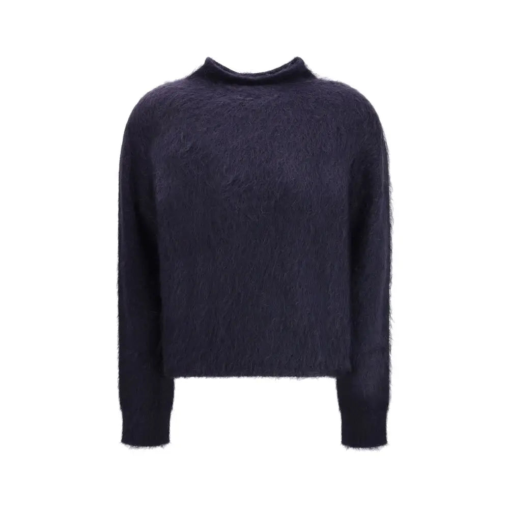 Max Mara Studio Blue Mohair-Blend Turtleneck Sweater Max Mara