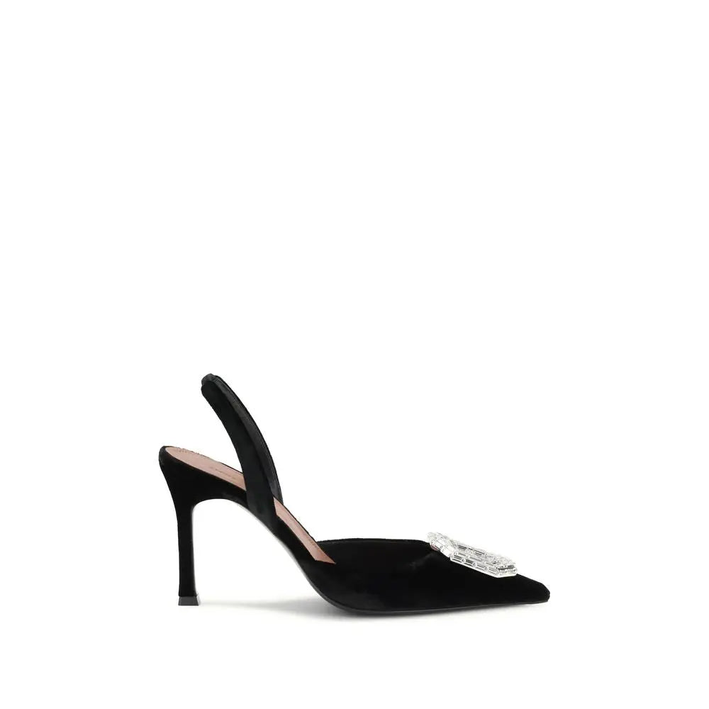 Amina Muaddi Camelia 105 Slingback Pumps – Zwart Amina Muaddi