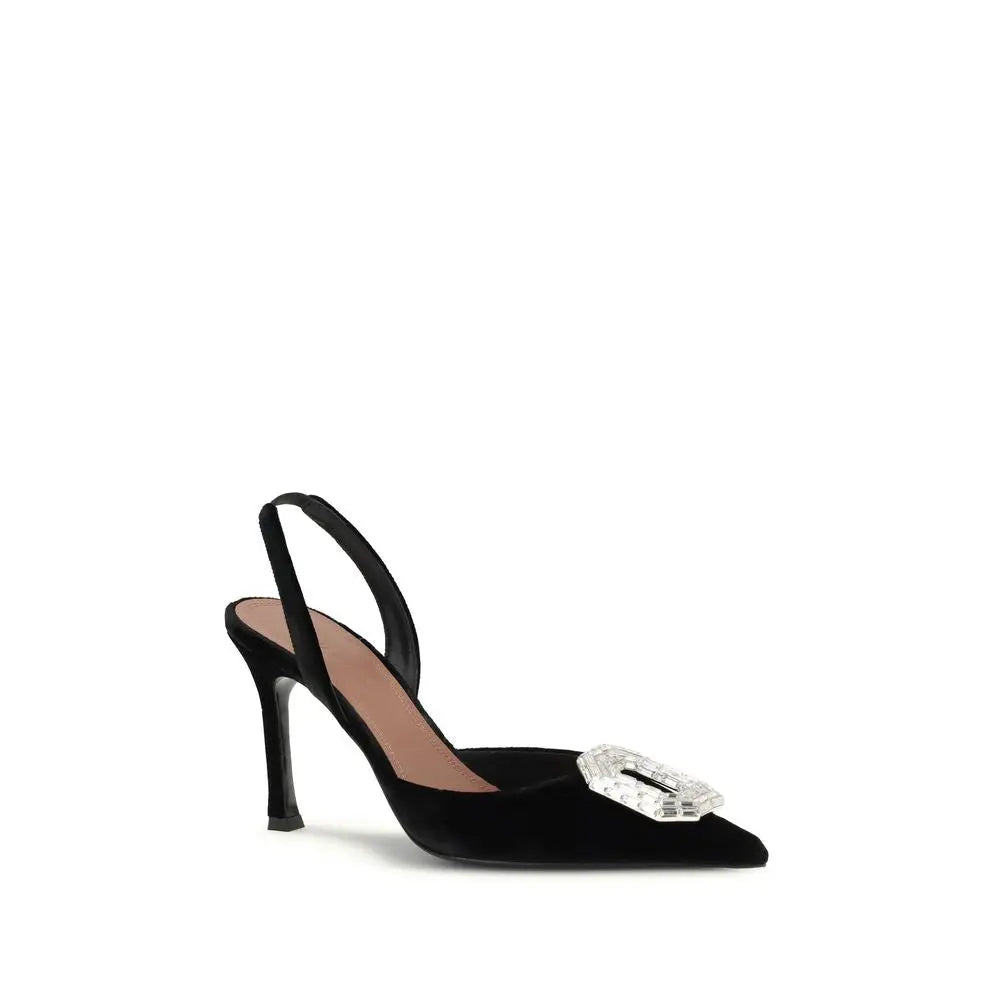 Amina Muaddi Camelia 105 Slingback Pumps – Zwart Amina Muaddi