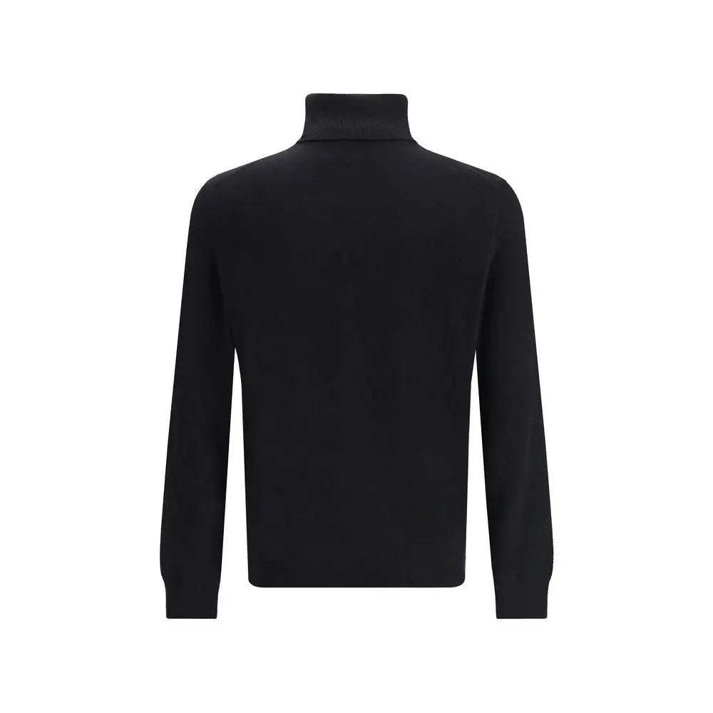 Aragona Cashmere Black Merino Wool Turtleneck Aragona Cashmere
