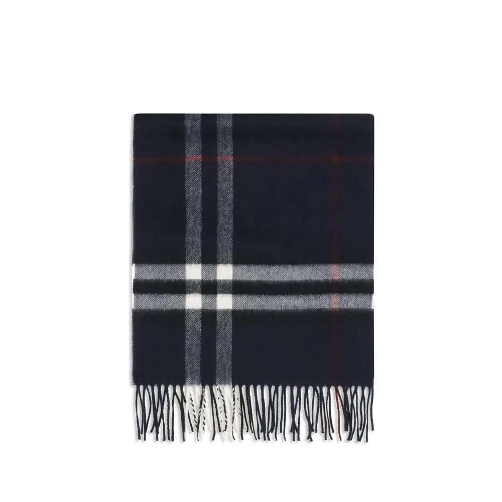 Burberry Cashmere Check Scarf – Blue Iconic Heritage Burberry