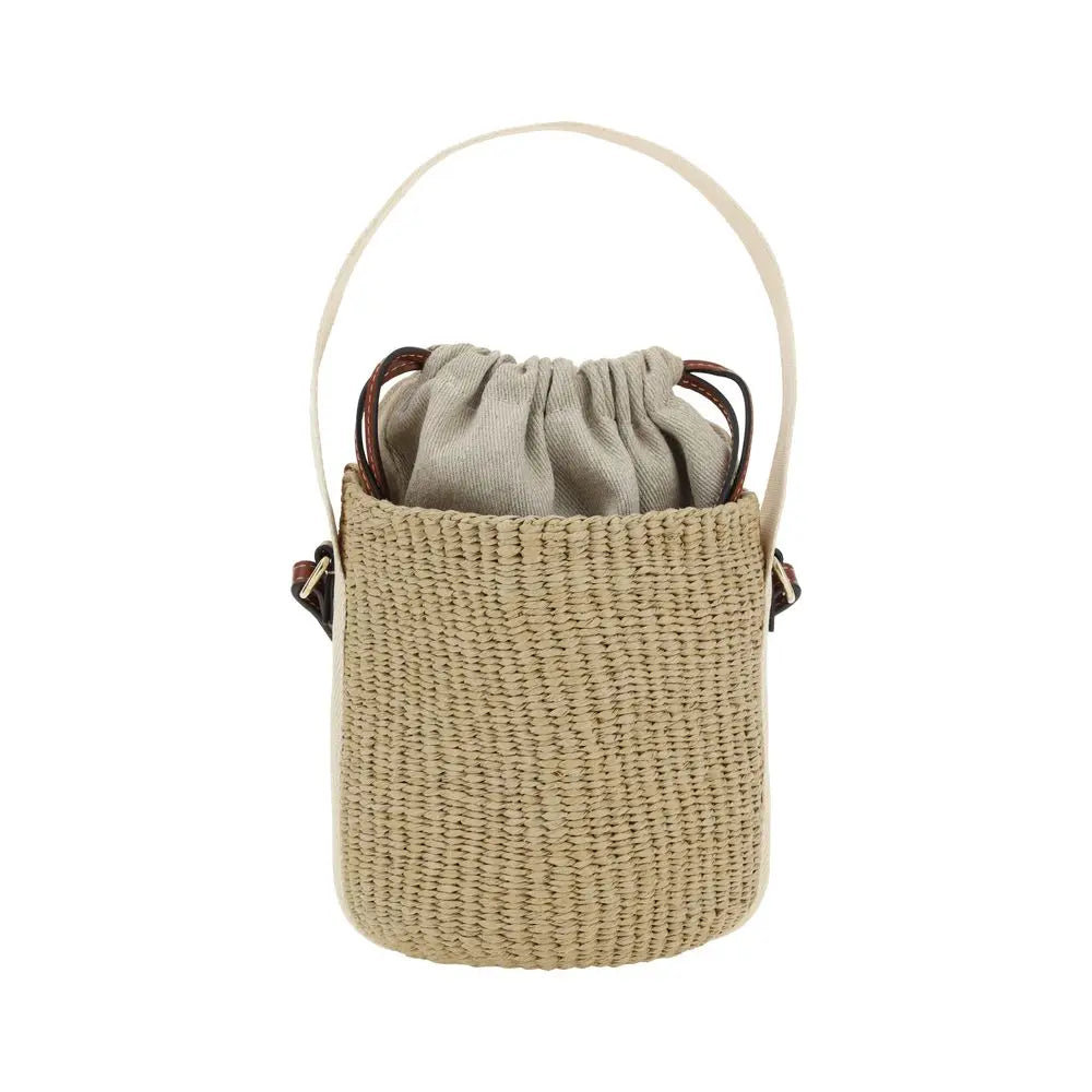 Chloé Mifuko Raffia Bucket Bag – White Canvas Chloé