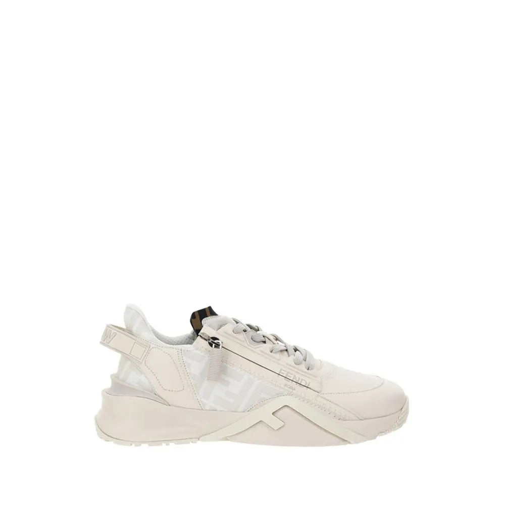 Fendi Flow Running Sneakers – Cream Calf Leather & Rubber Fendi