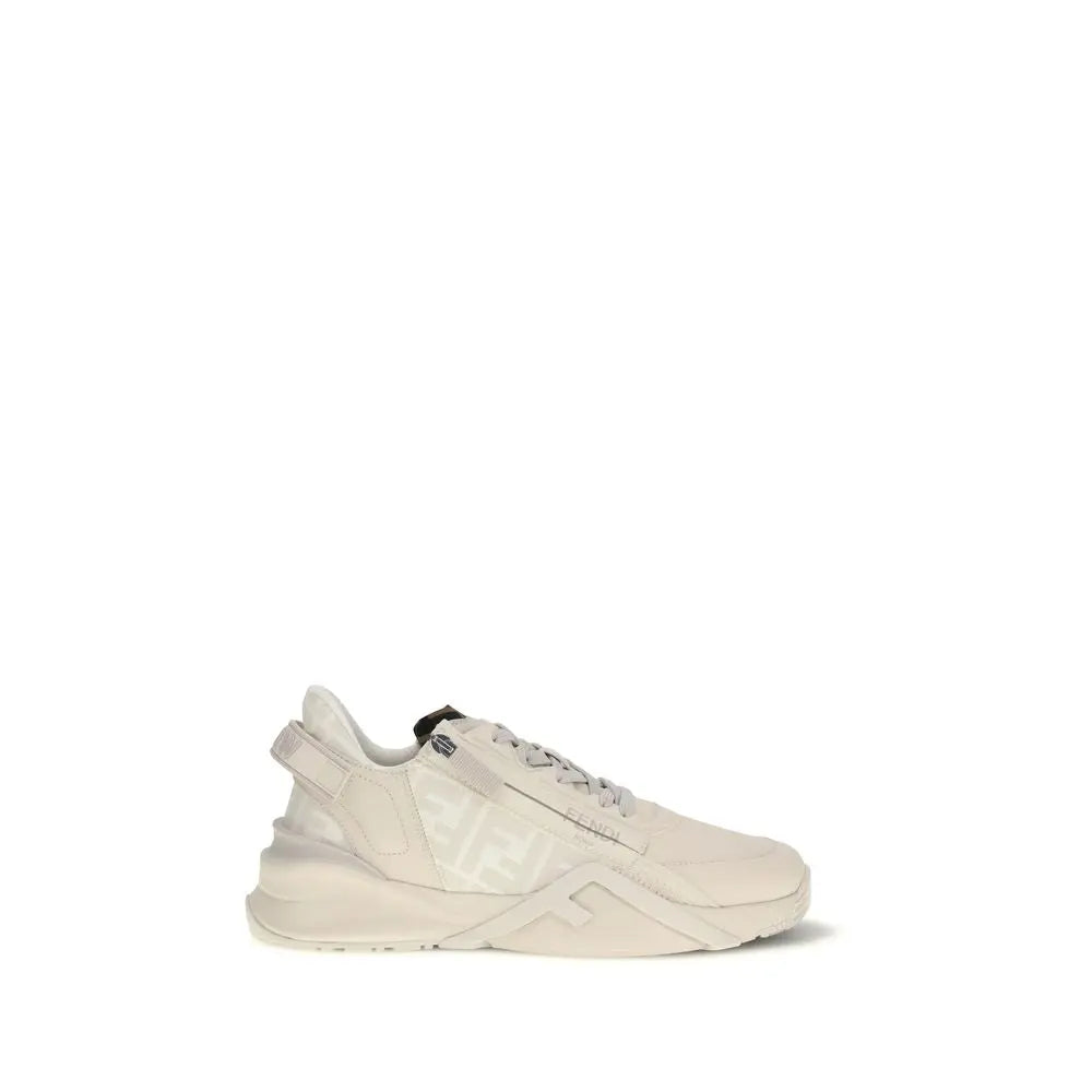 Fendi Flow Running Sneakers – Cream Calf Leather & Rubber Fendi