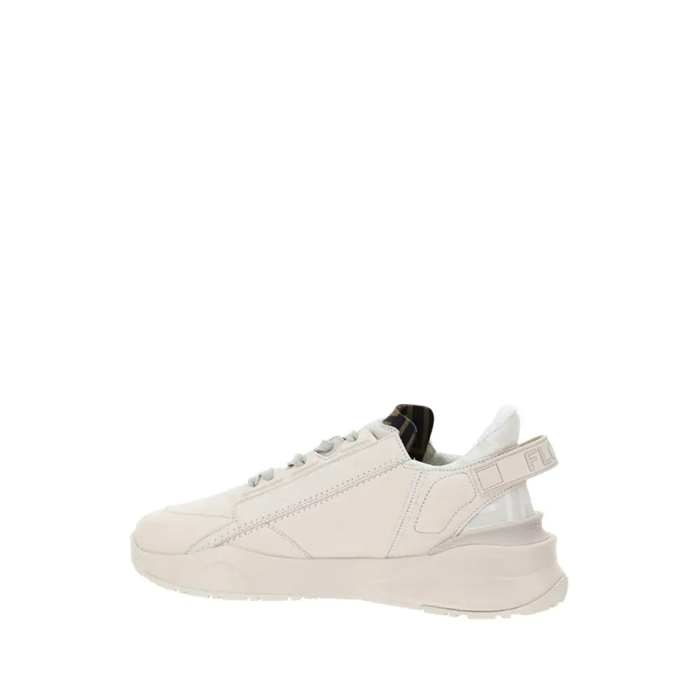 Fendi Flow Running Sneakers – Cream Calf Leather & Rubber Fendi
