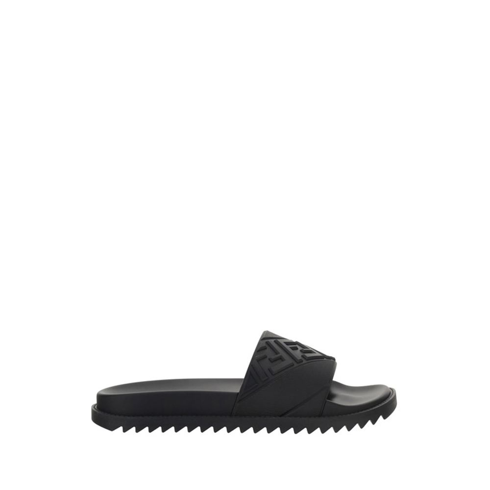 Fendi Black Rubber Sandals Fendi