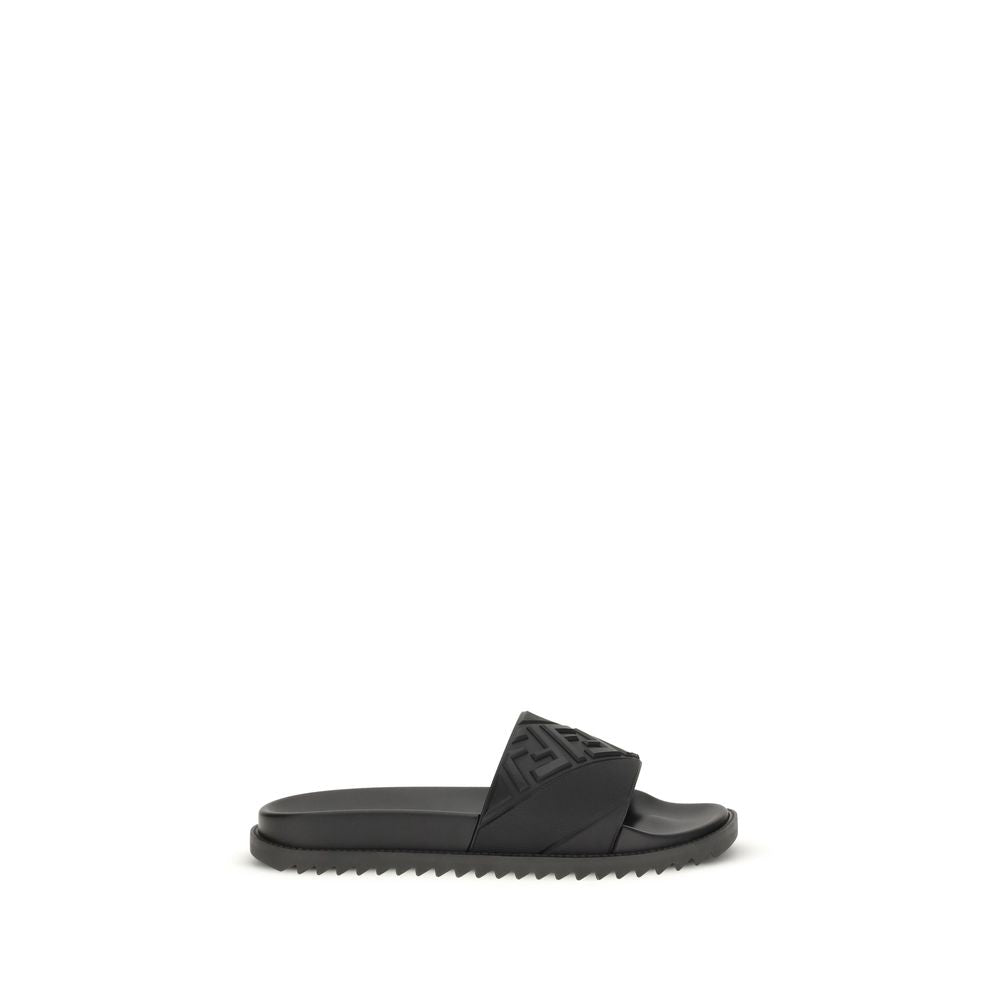 Fendi Black Rubber Sandals Fendi