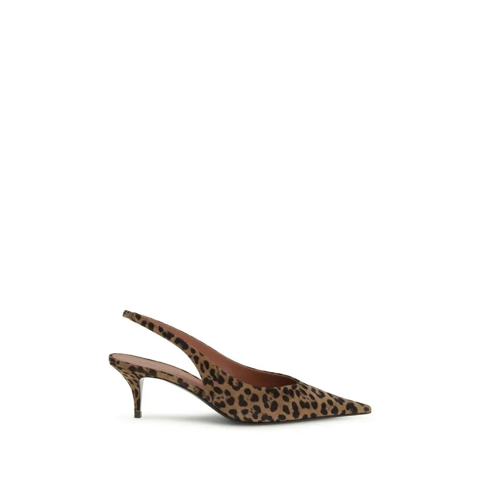 Amina Muaddi Anok Sling 105 – Leopard Suede Slingback Pumps Amina Muaddi