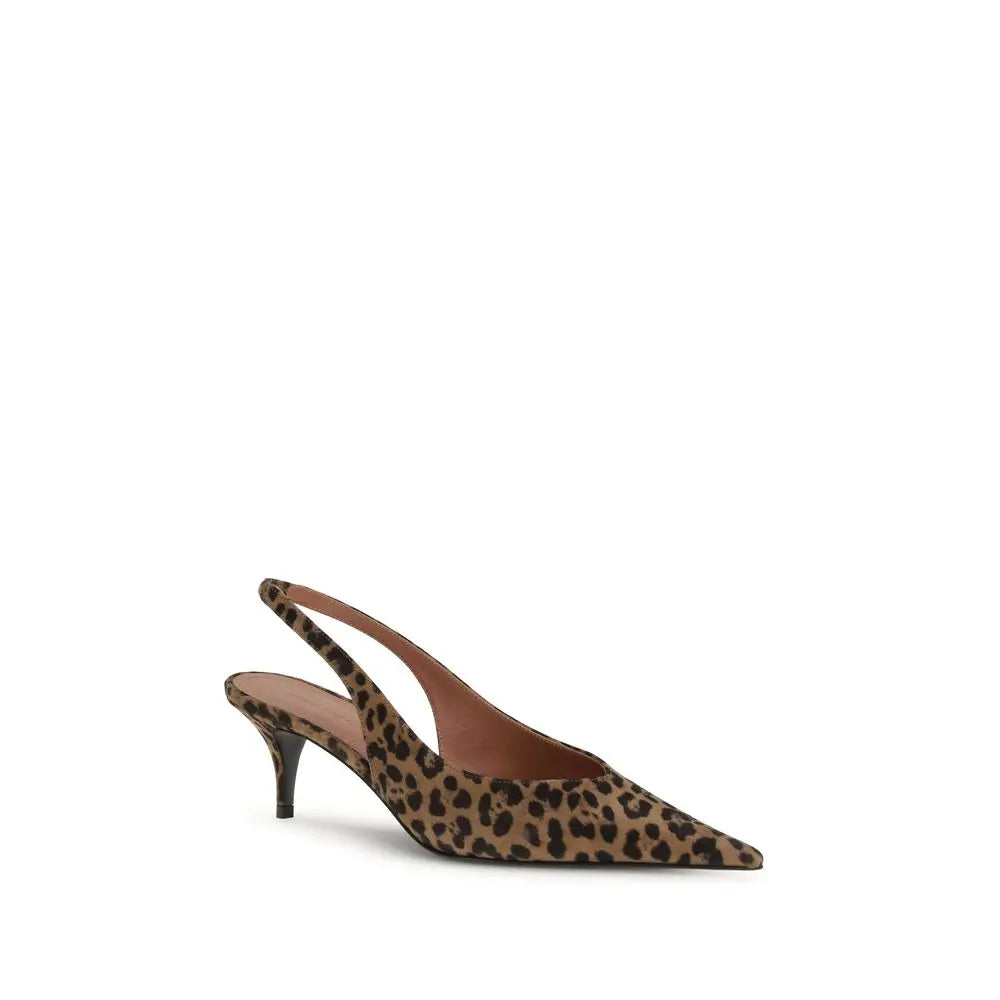 Amina Muaddi Anok Sling 105 – Leopard Suede Slingback Pumps Amina Muaddi