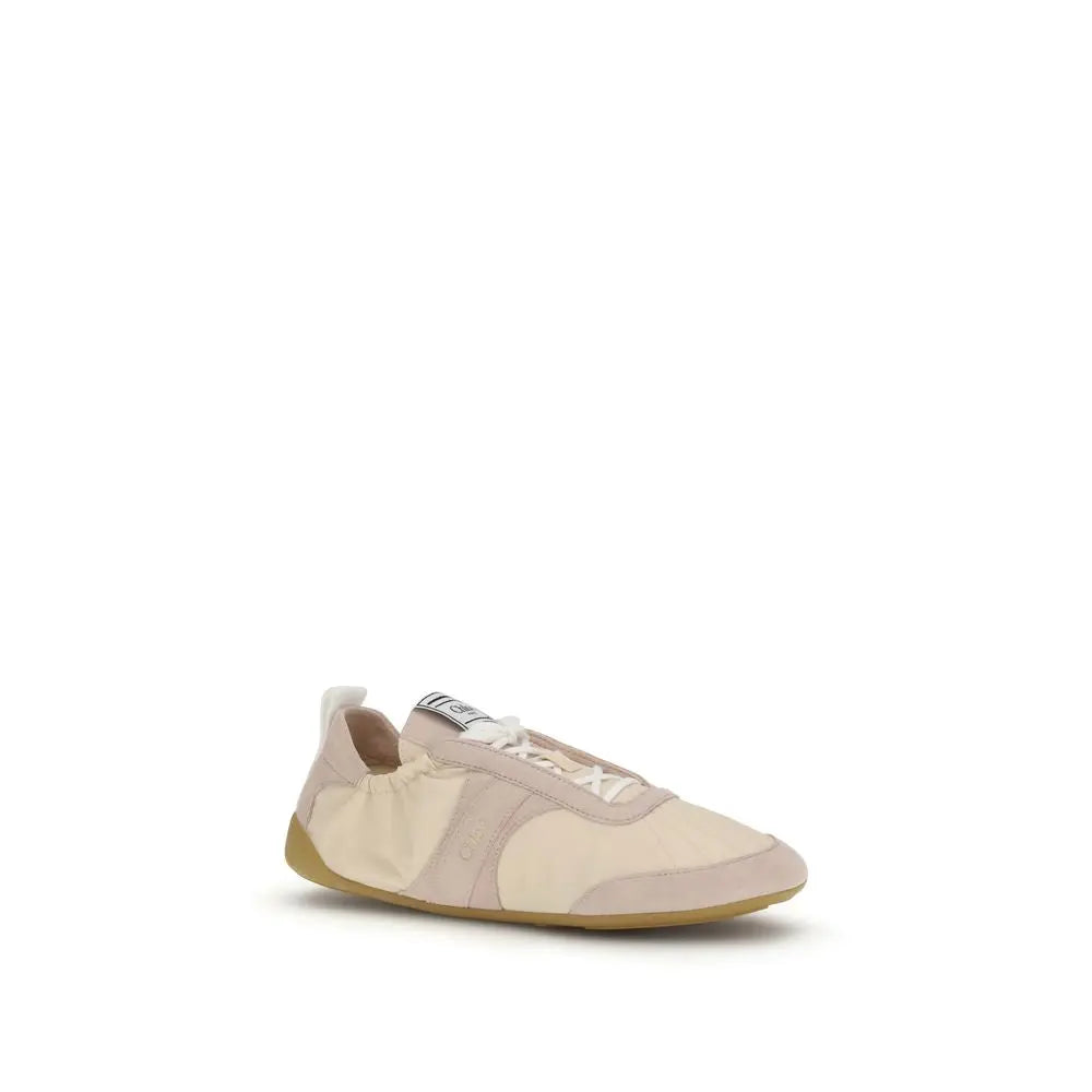 Chloé Kick Sneakers – Beige Nylon & Suede Chloé