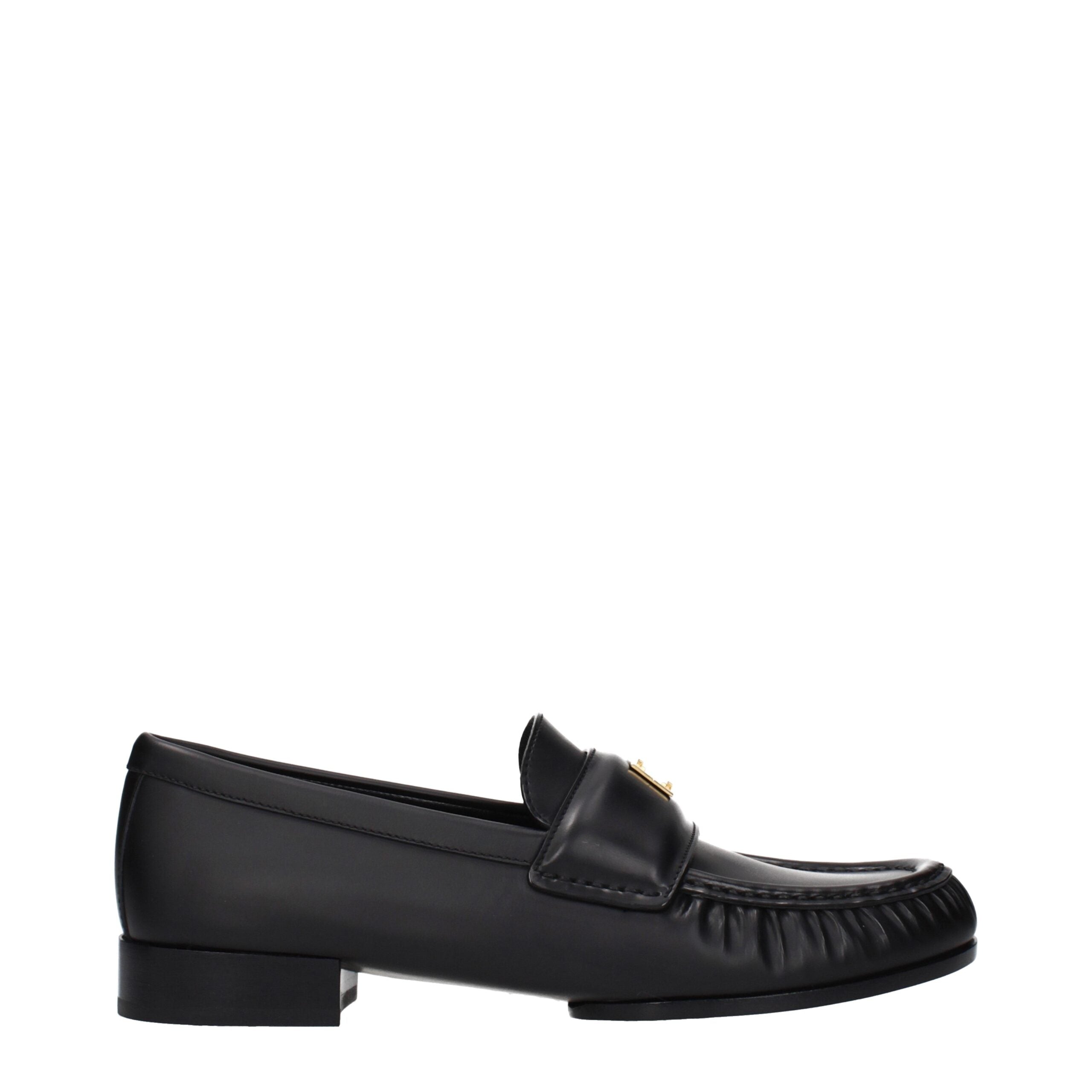 Givenchy Black Leather Slip-On Loafers – Zwart Kalfsleer