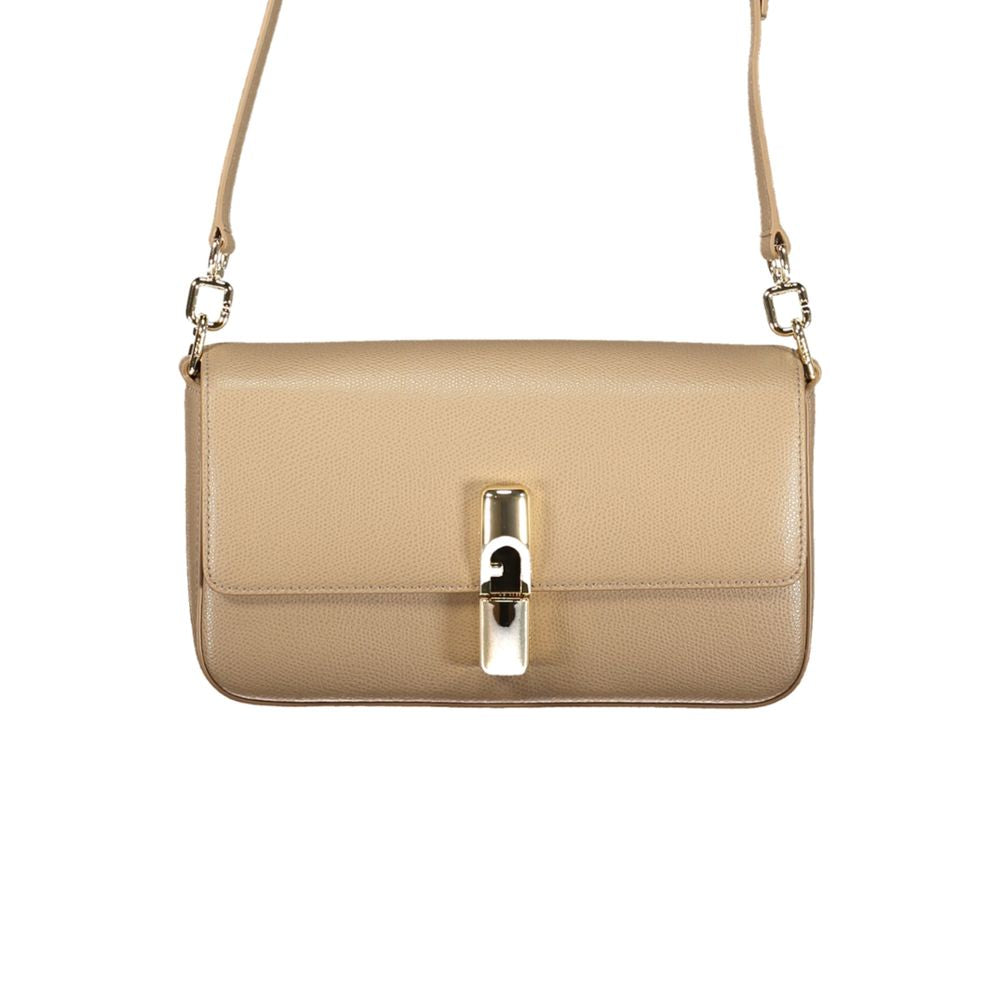 Furla Drop Bag Beige Leather Shoulder Bag Furla