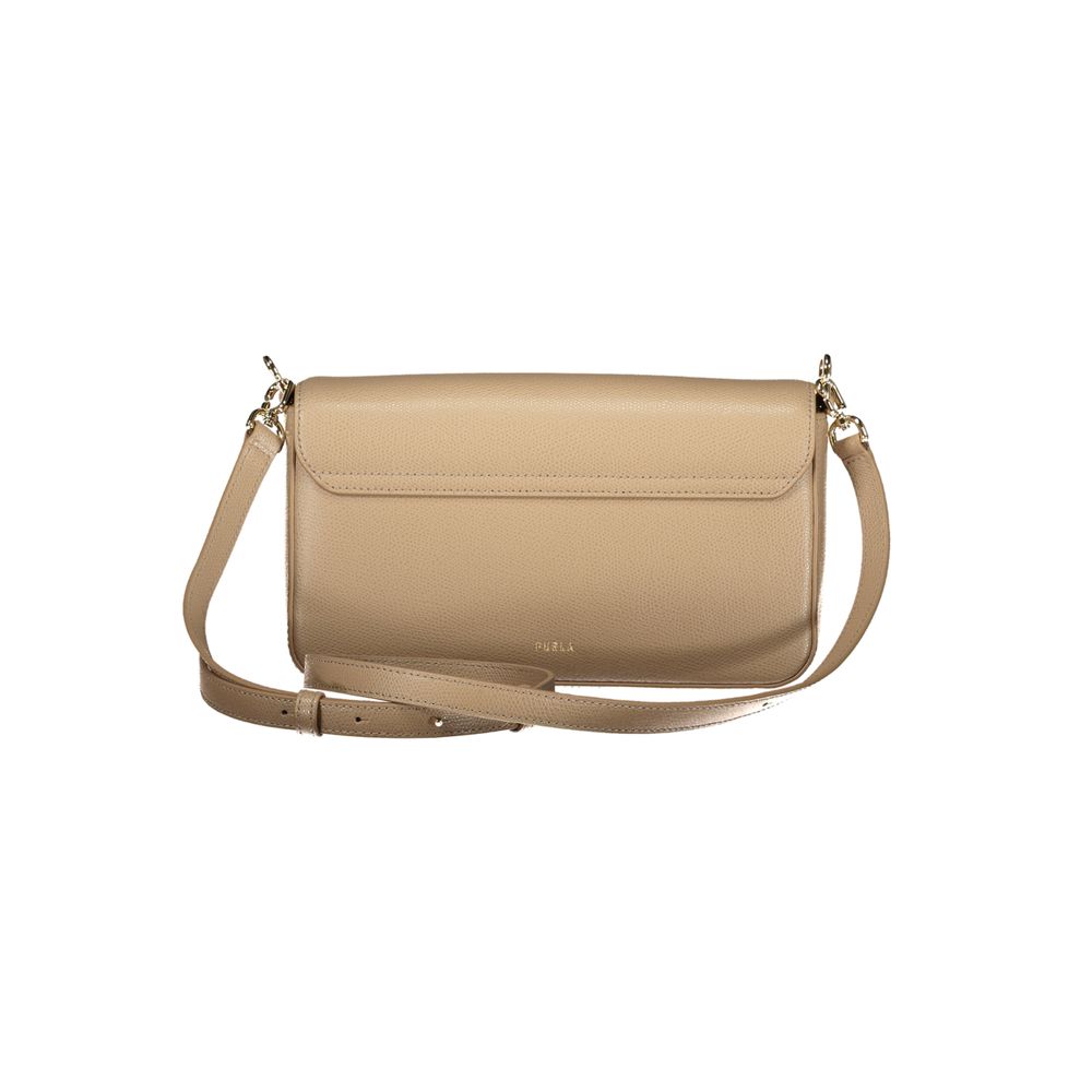 Furla Drop Bag Beige Leather Shoulder Bag Furla