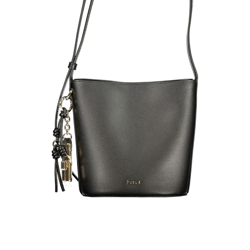Furla Black Leather Women Bucket Bag Furla