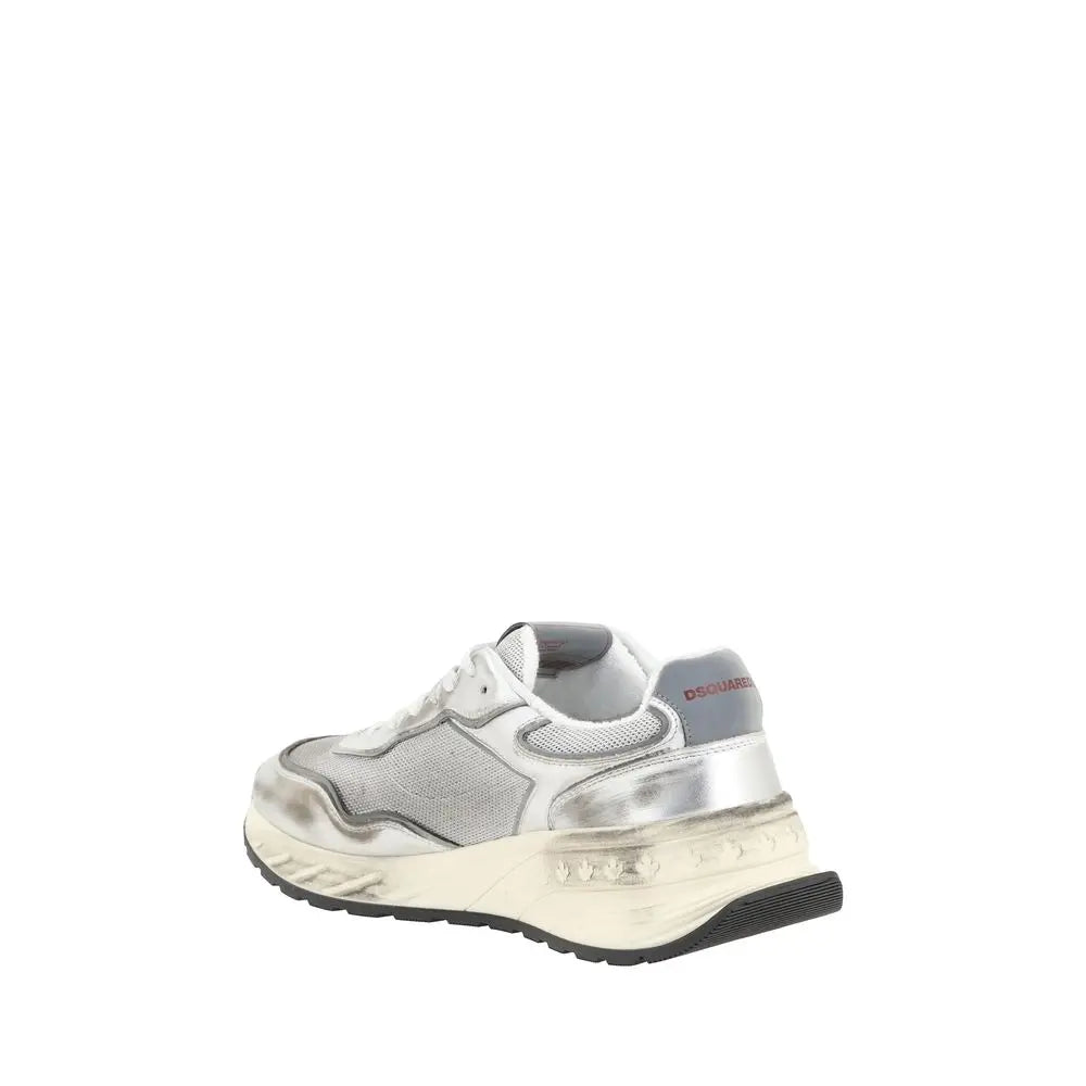 Dsquared² White Calf Leather Bos Taurus Sneakers Dsquared²