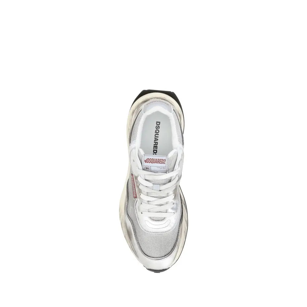 Dsquared² White Calf Leather Bos Taurus Sneakers Dsquared²