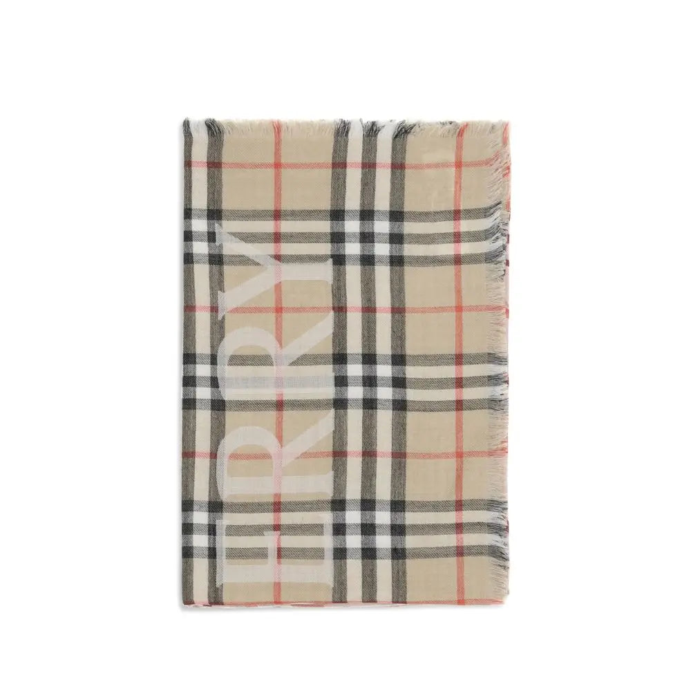 Burberry Beige Wool Scarf Burberry