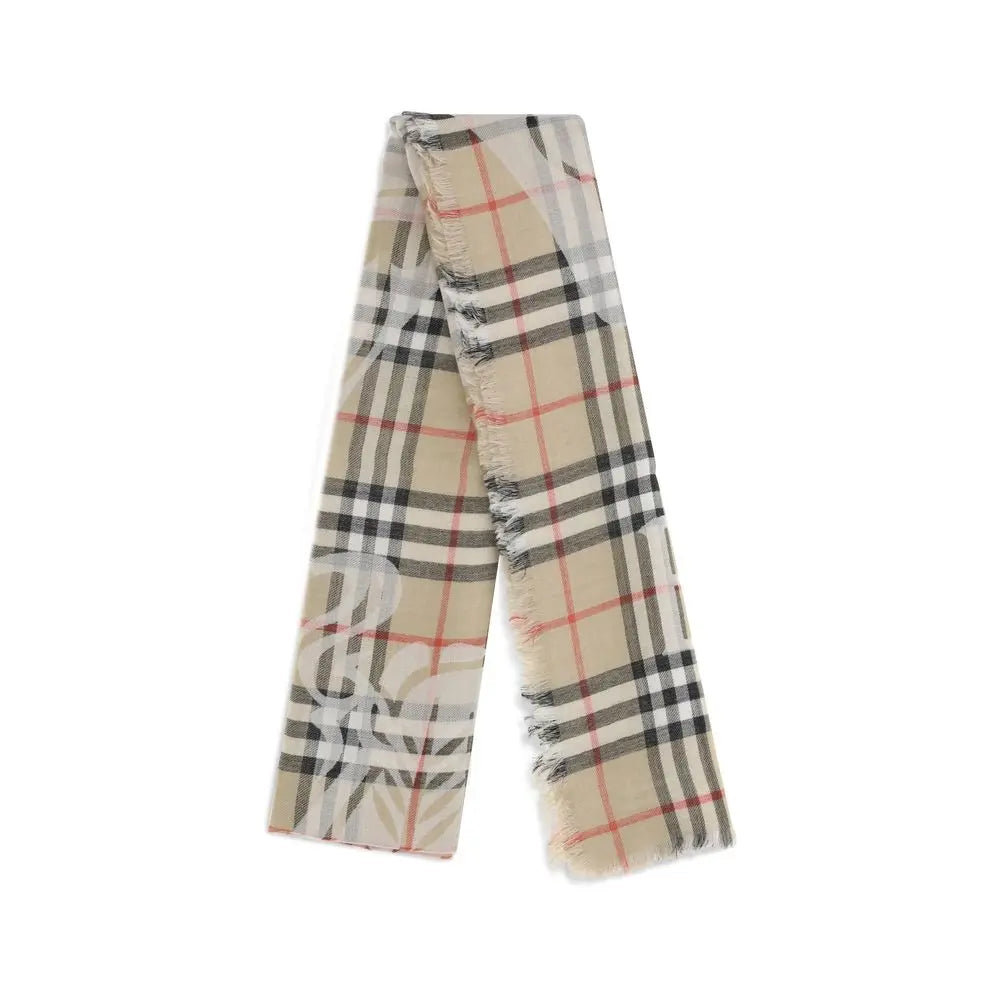 Burberry Beige Wool Scarf Burberry