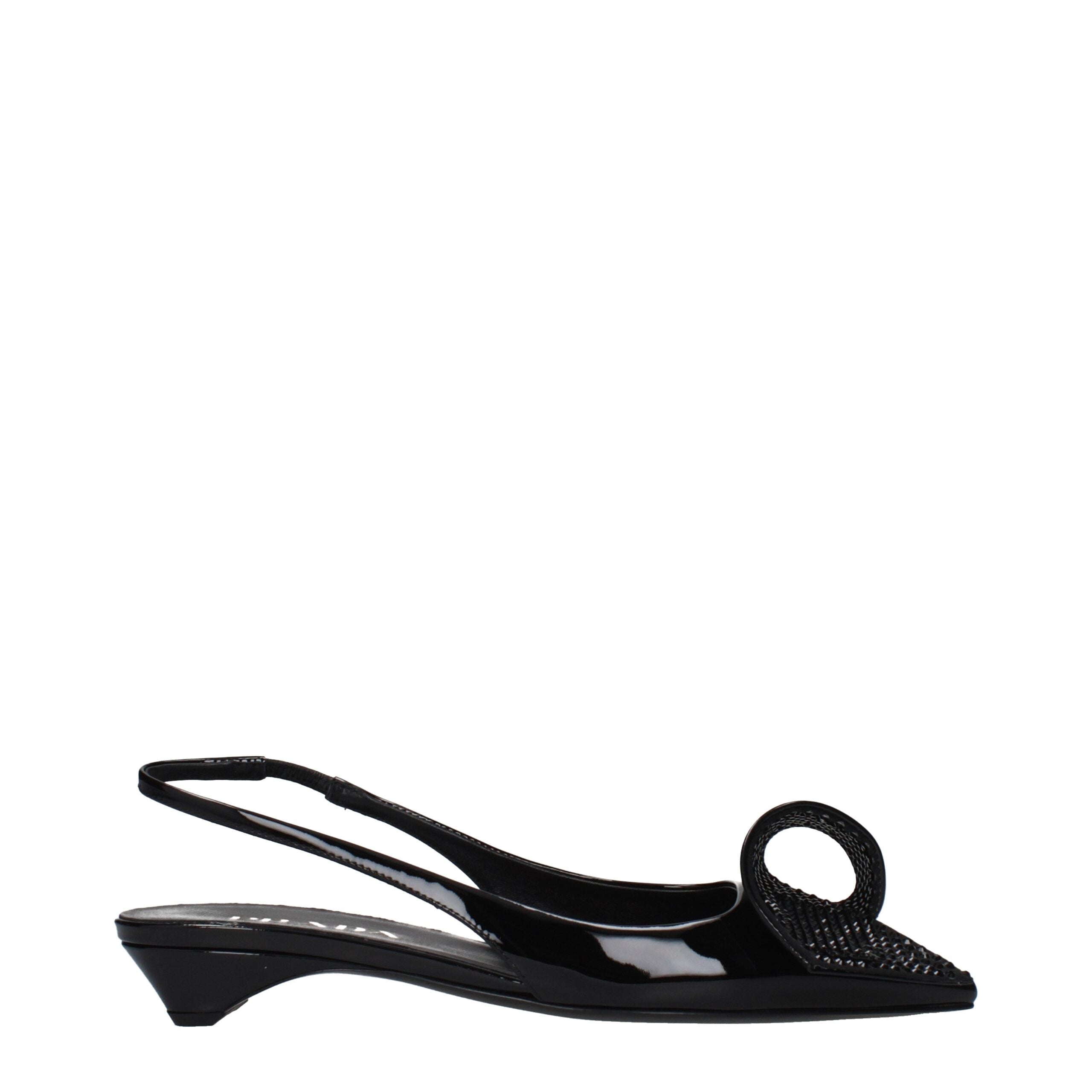 Prada signature patentleer espadrilles sandalen zwart